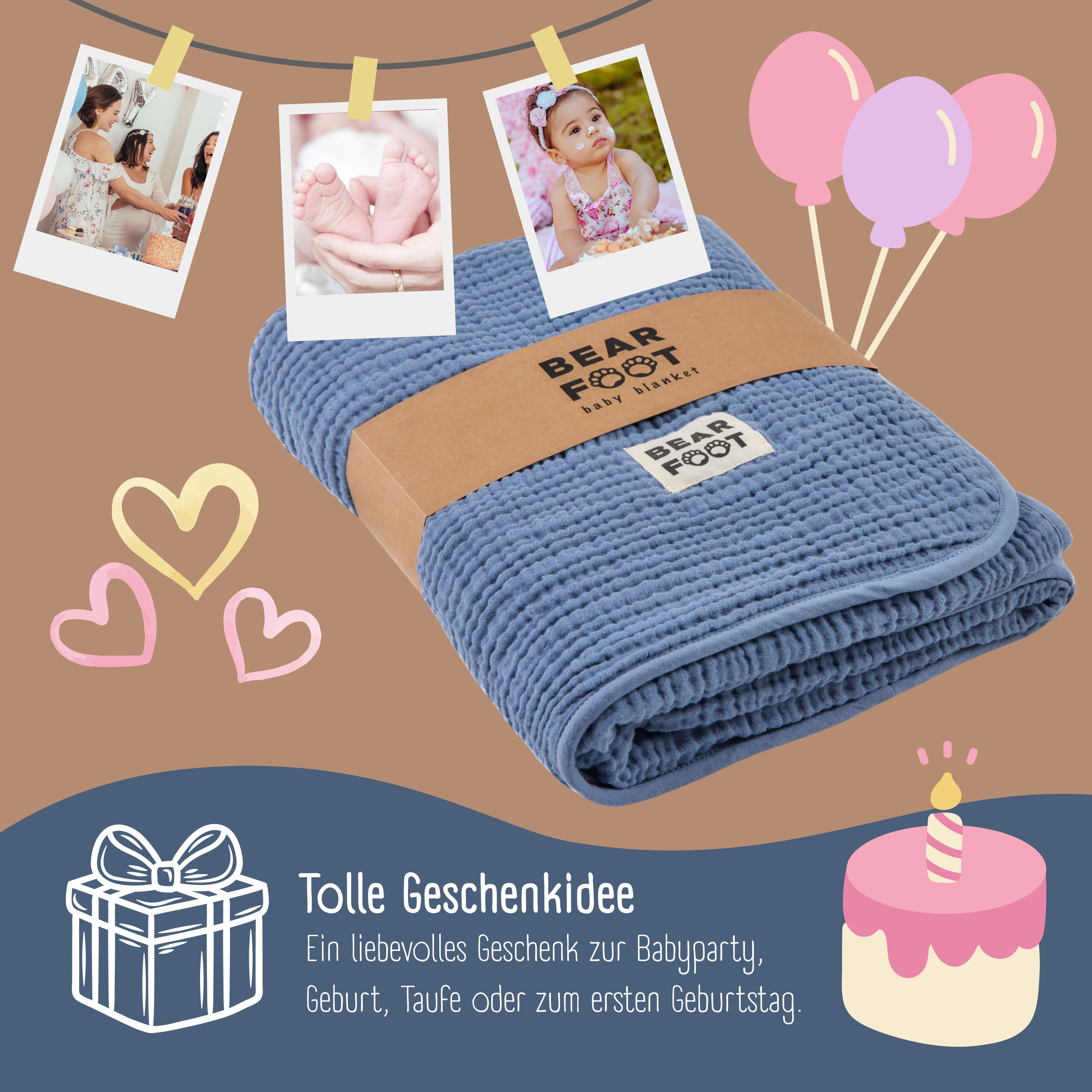 bearfoot-babydecke-musselin-fleece-blau-kuscheldecke image 5