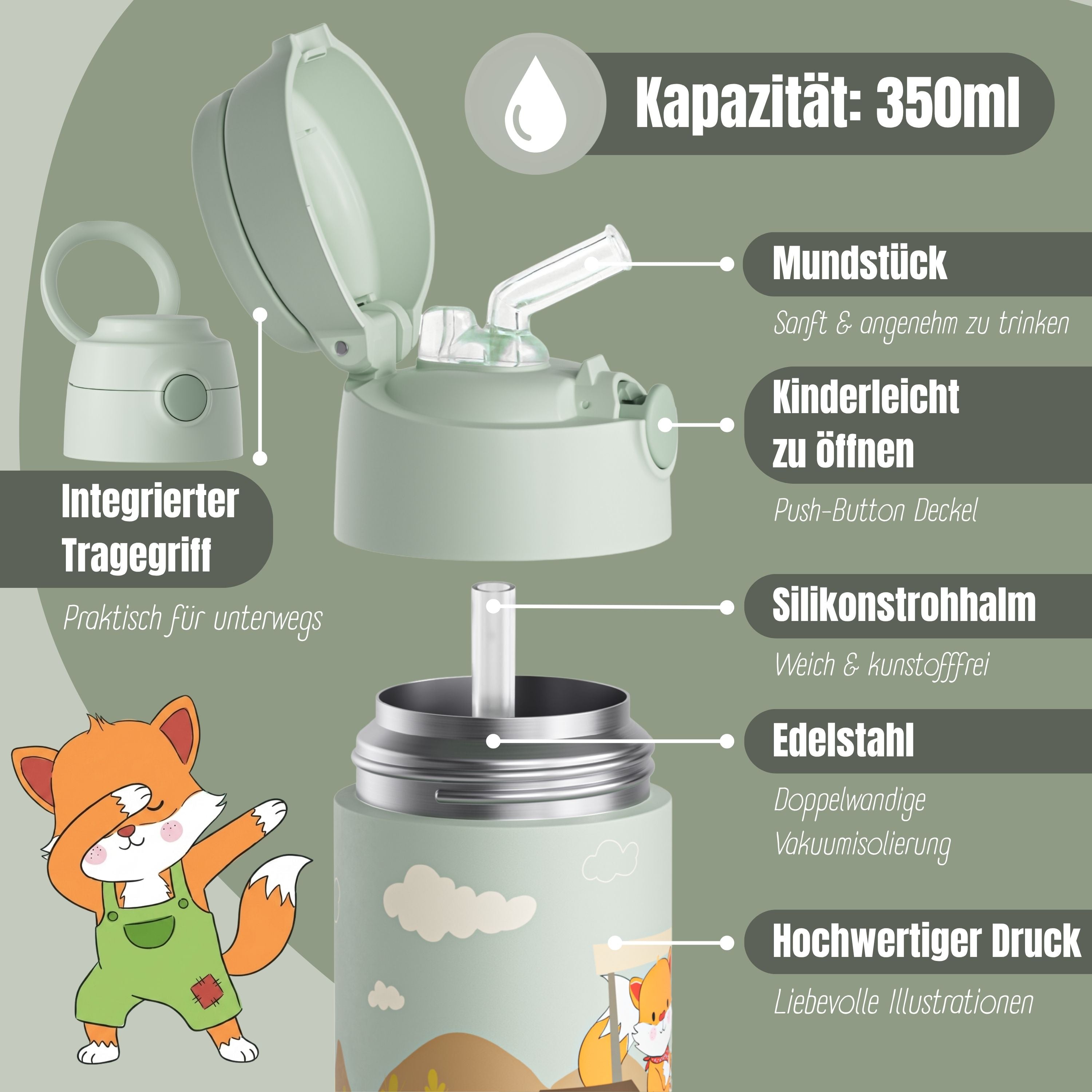bearfoot-isolierflaschen-trinkflasche-traktor-gr-n-350-ml-12h-kalt image 6