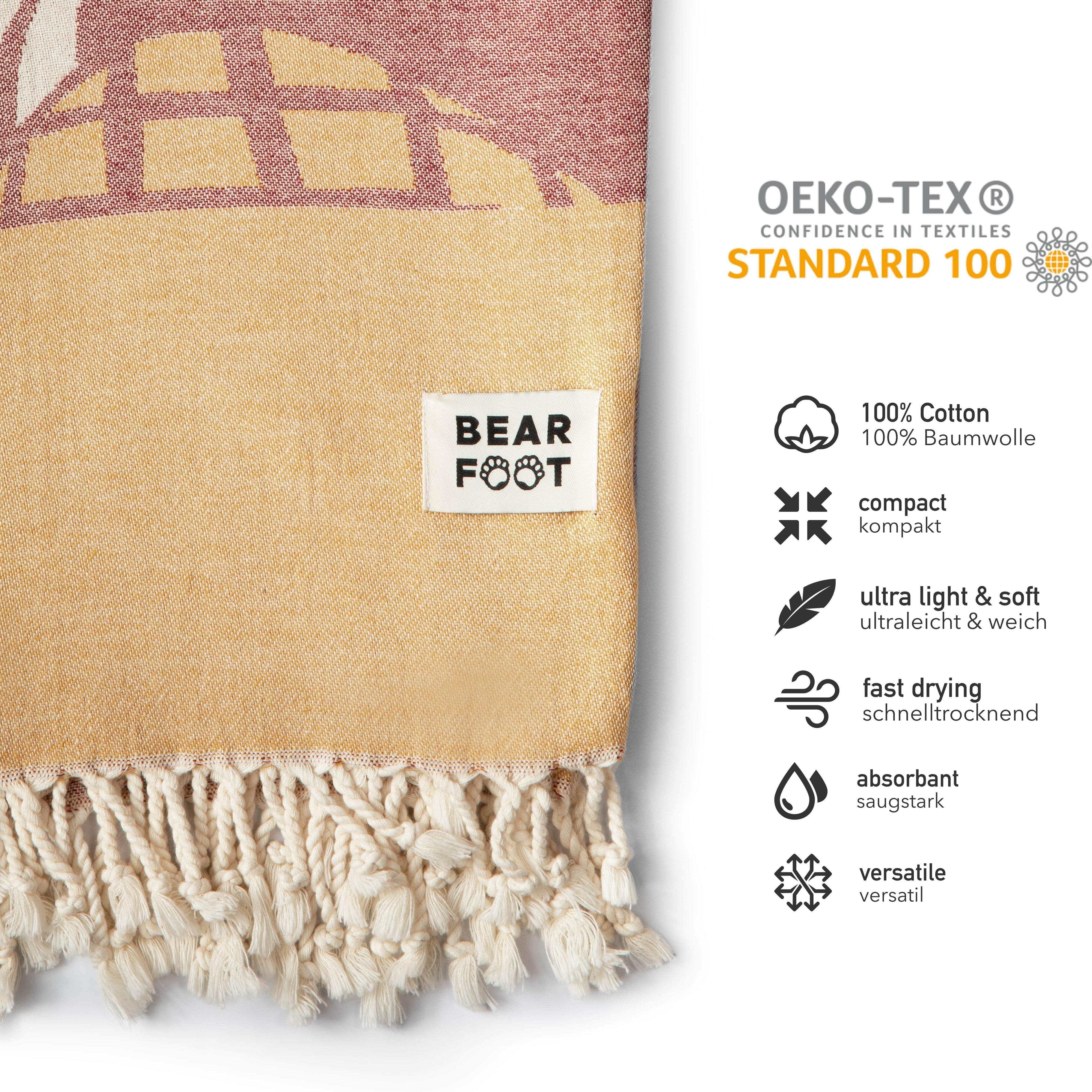 bearfoot-strandtuch-pineapple-red-baumwolle-hamamtuch image 2