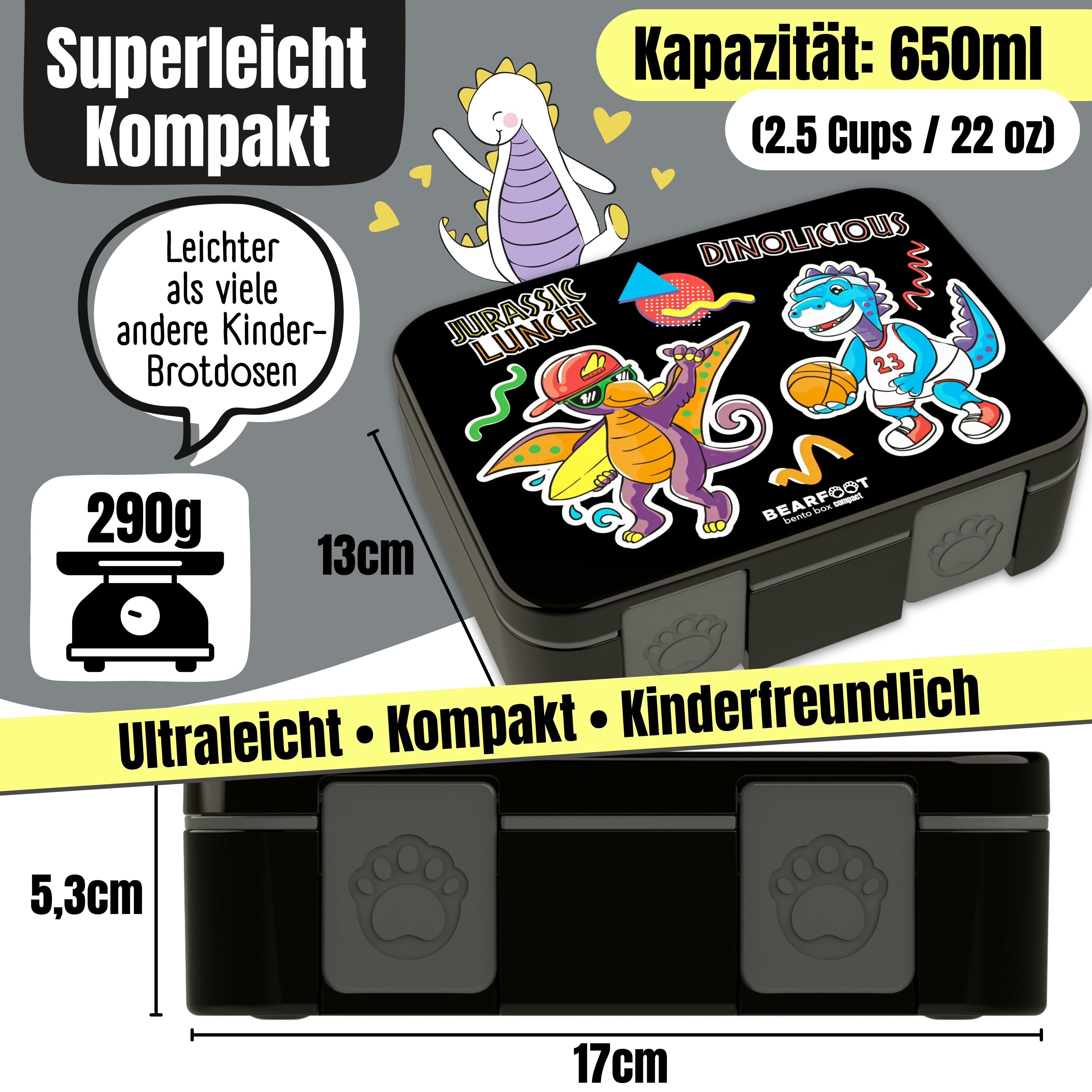 bearfoot-bento-box-compact-brotdose-dinos-schwarz-auslaufsicher image 6