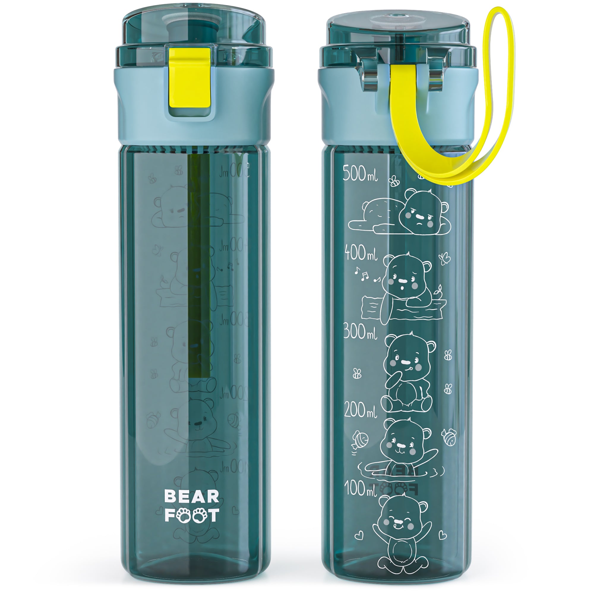 bearfoot-trinkflasche-kinder-500-ml-logo-blau-bpa-frei image 1