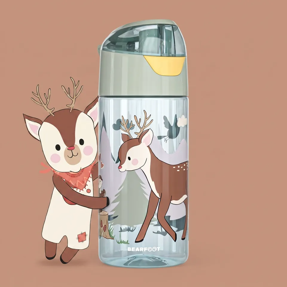 bearfoot-trinkflasche-kinder-450-ml-reh-sage-tritan image 1