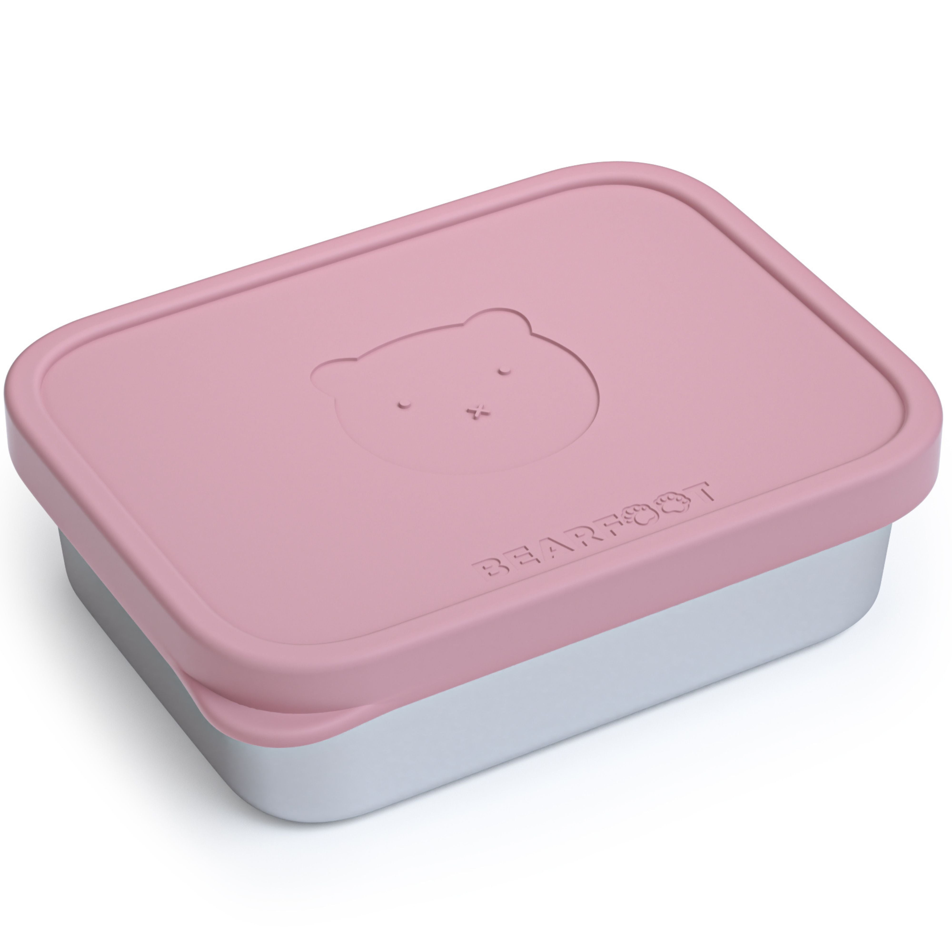 bearfoot-brotdose-kinder-edelstahl-bento-box-rosa-700ml-silikondeckel image 1
