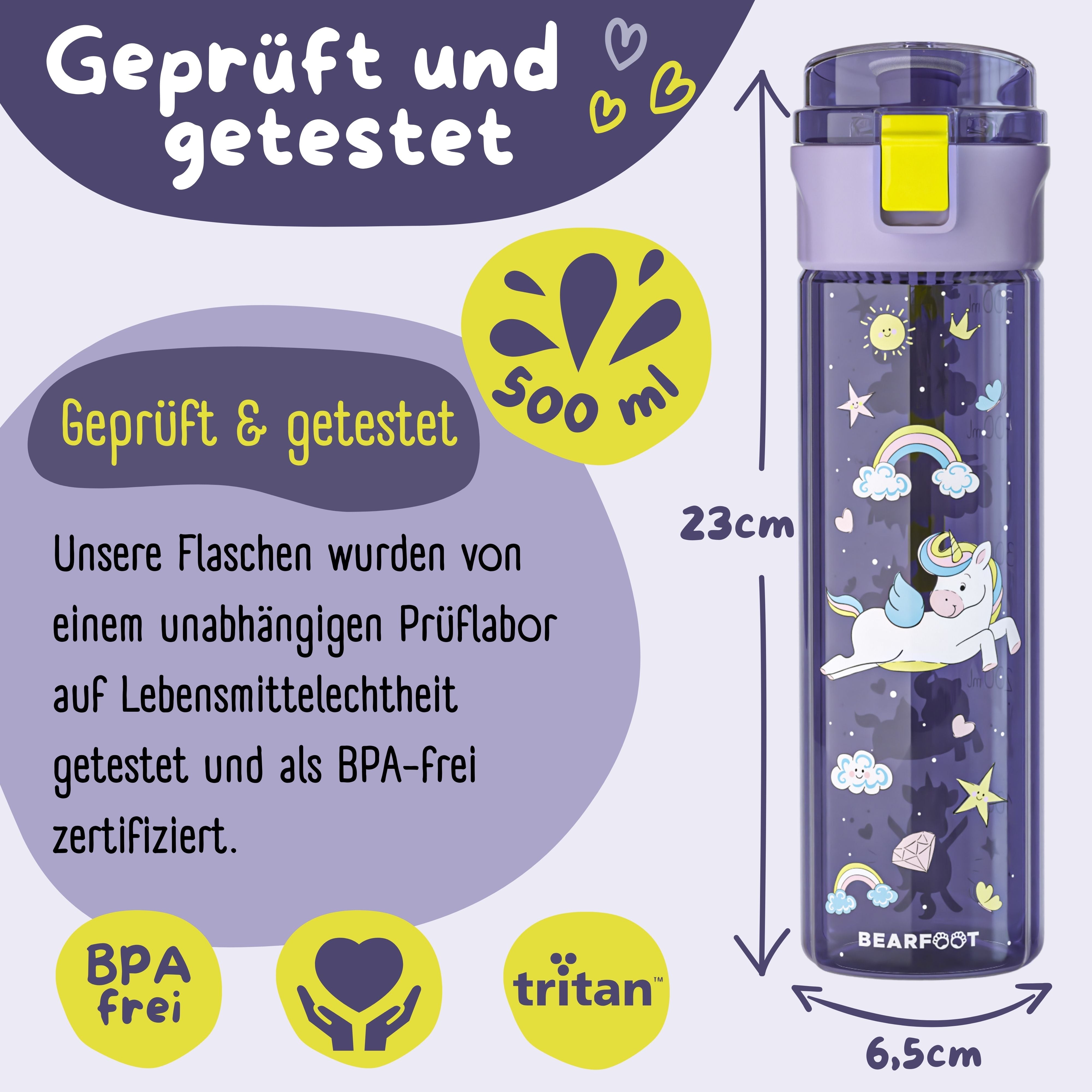 bearfoot-trinkflaschen-einhorn-kindertrinkflasche-500ml-tritan image 5
