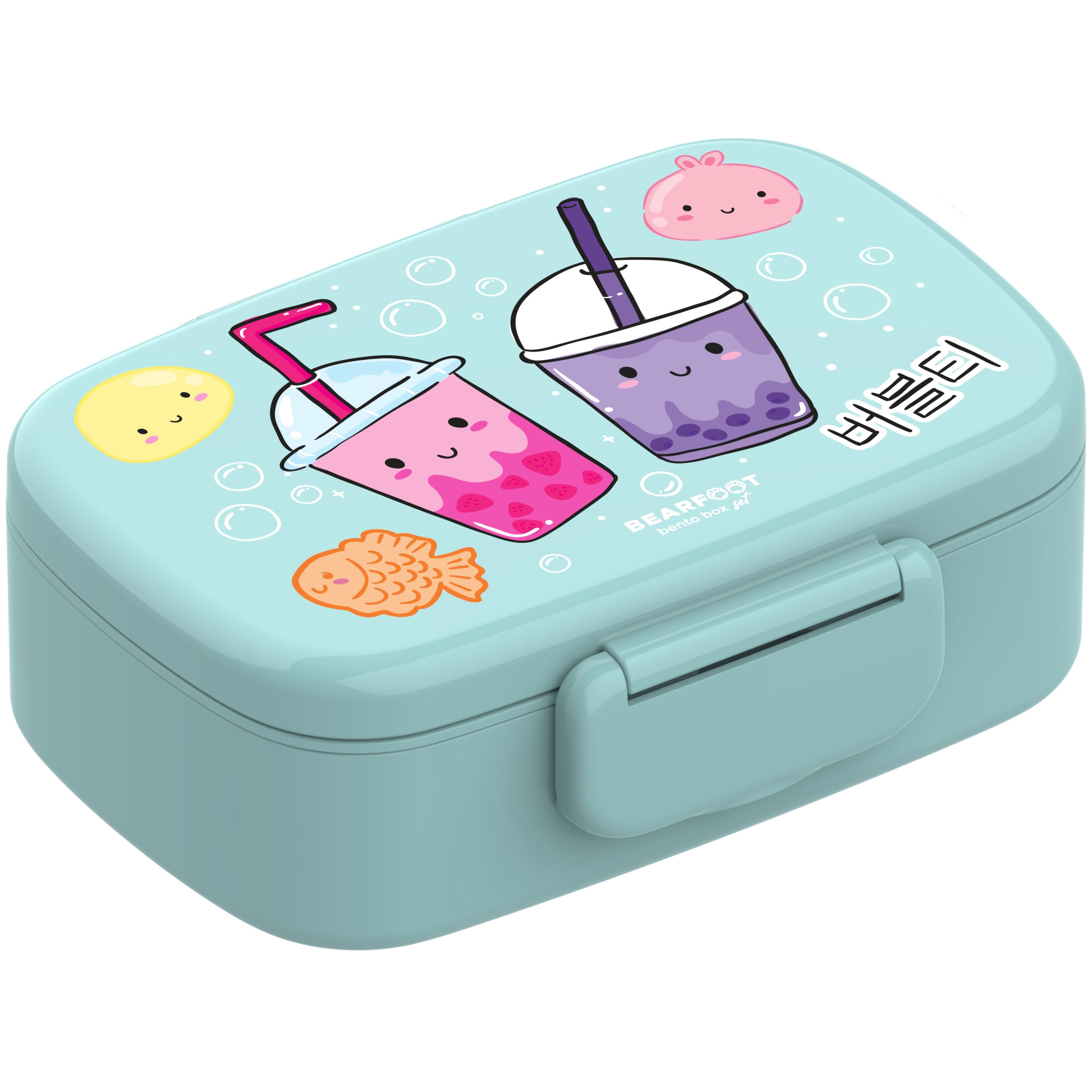 bearfoot-brotdosen-bento-brotdose-bubble-tea-mint-mit-besteck image 1