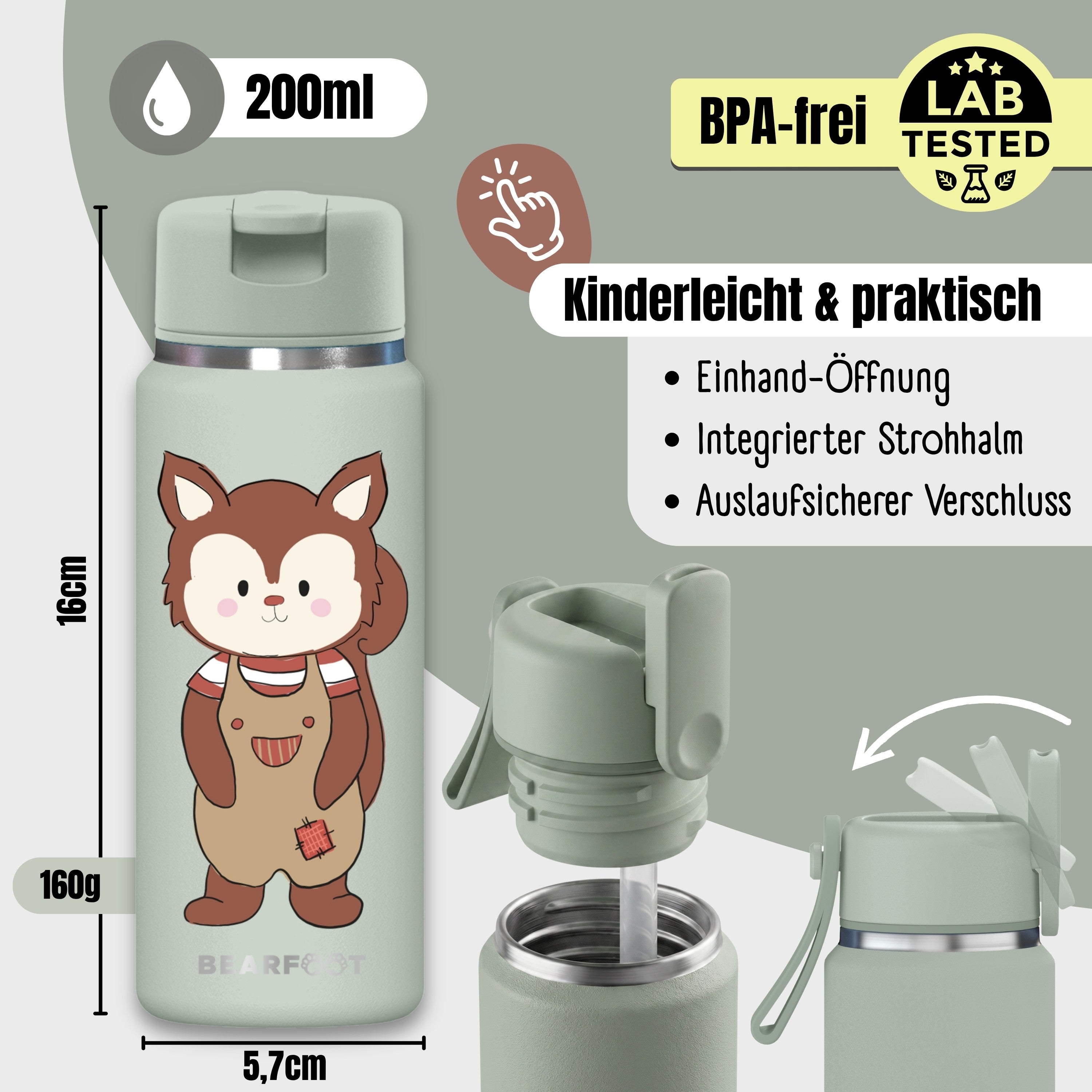 bearfoot-tiny-eichh-rnchen-trinkflasche-edelstahl-200-ml image 4