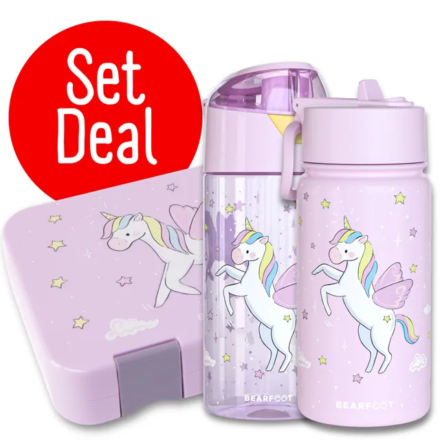 bearfoot-bundles-einhorn-set-bento-box-m-trinkflasche-isolierflasche image 1