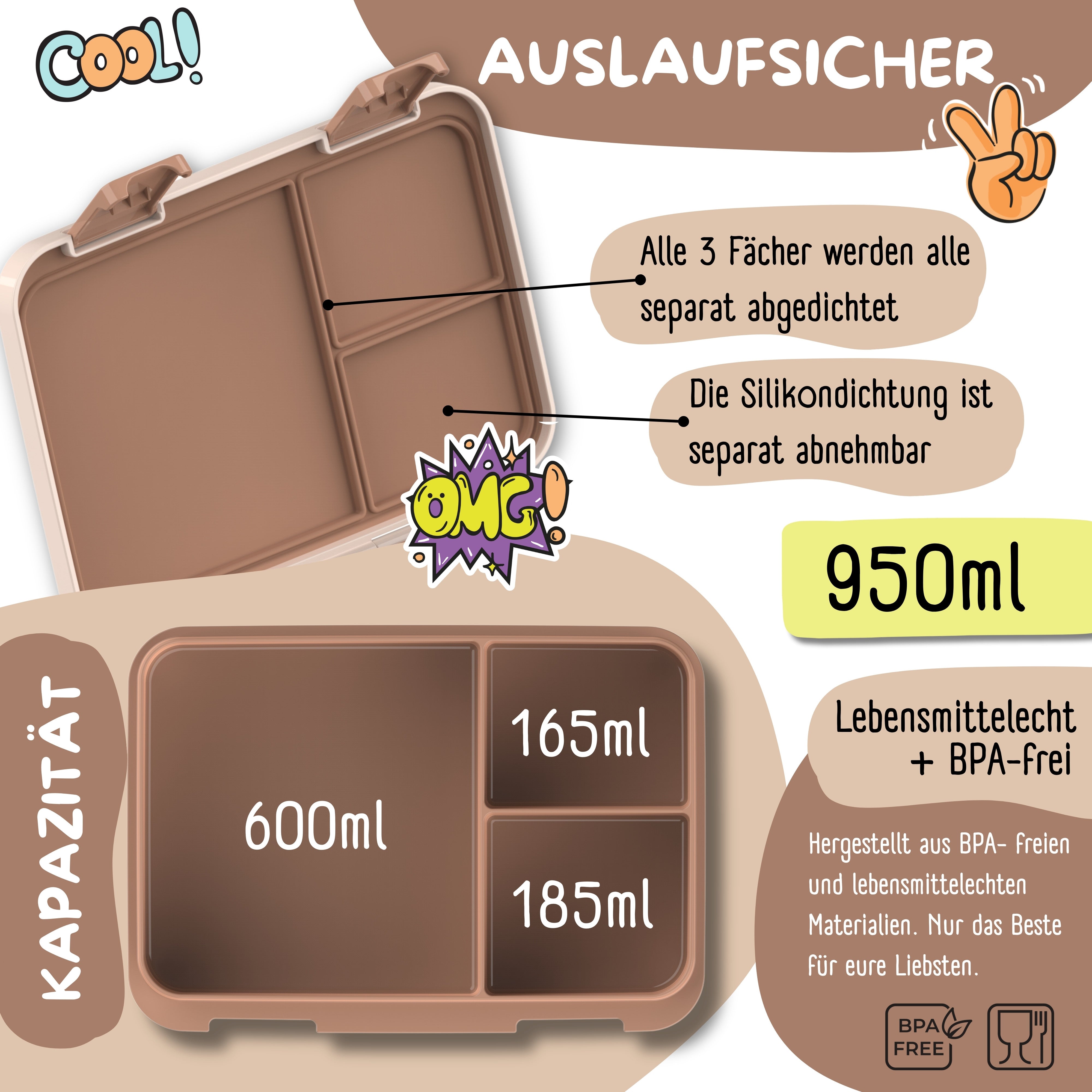 bearfoot-bento-brotdose-mit-f-chern-sandwich-braun-950ml image 6
