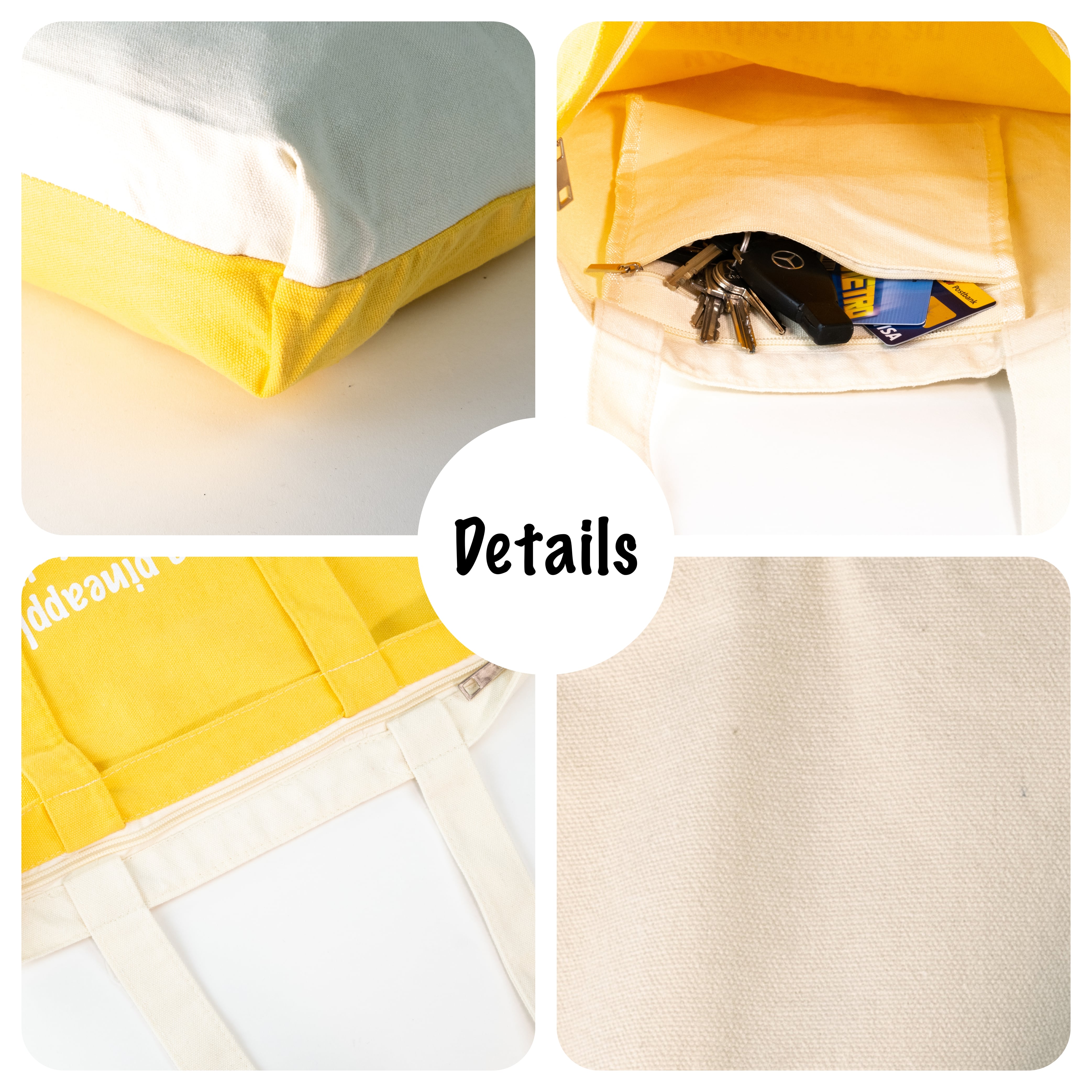 bearfoot-jutebeutel-pineapple-tote-bag-canvas-mit-reissverschluss image 3