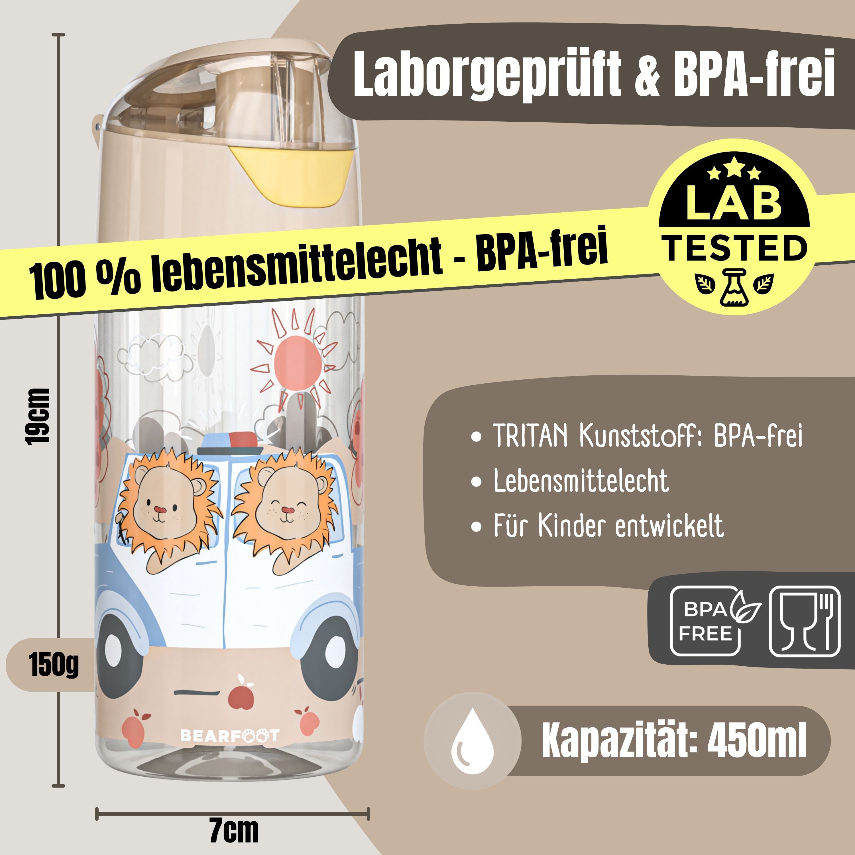 bearfoot-trinkflasche-kinder-polizei-l-wen-tritan-450-ml image 3
