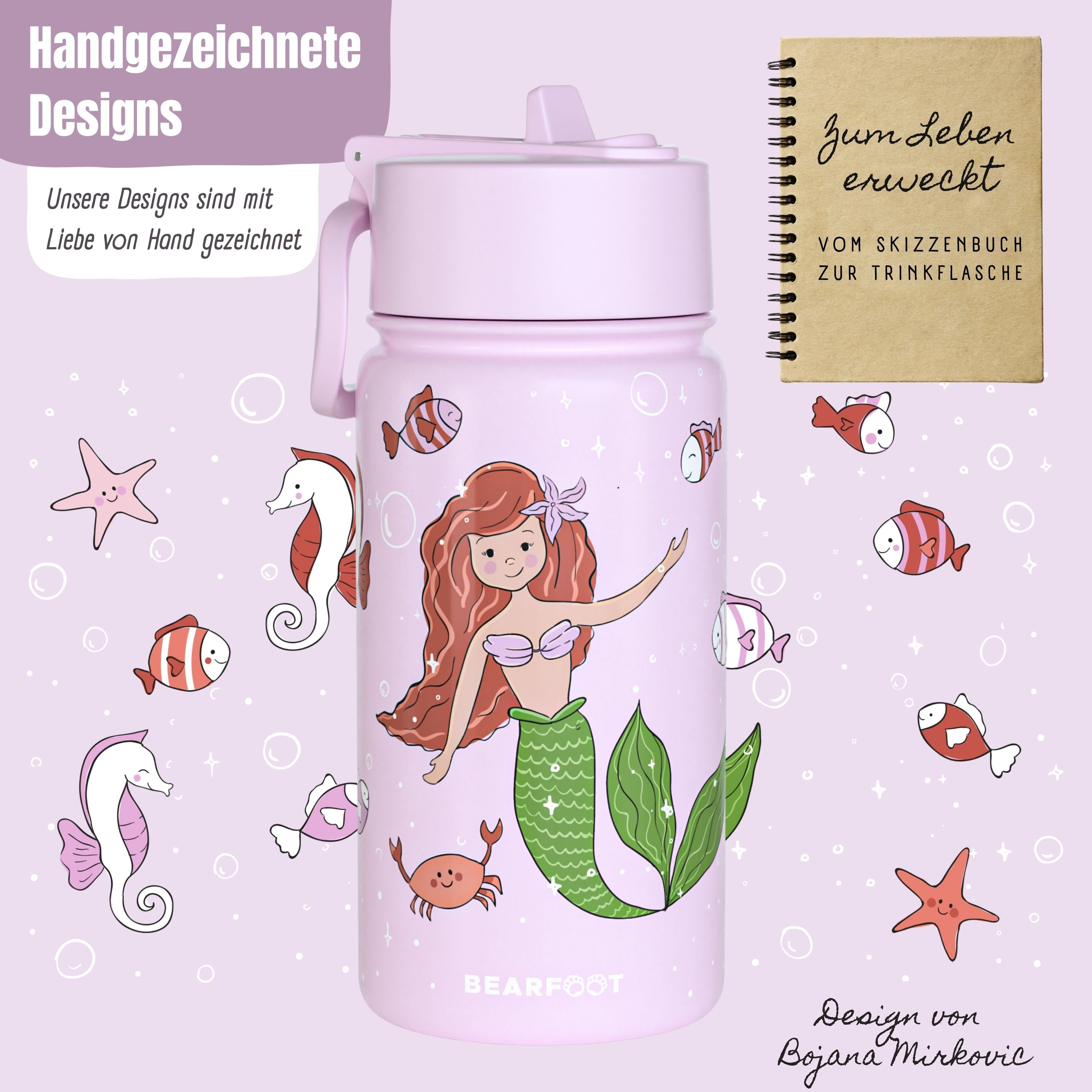 bearfoot-isolierflaschen-meerjungfrau-trinkflasche-400ml-lila image 3