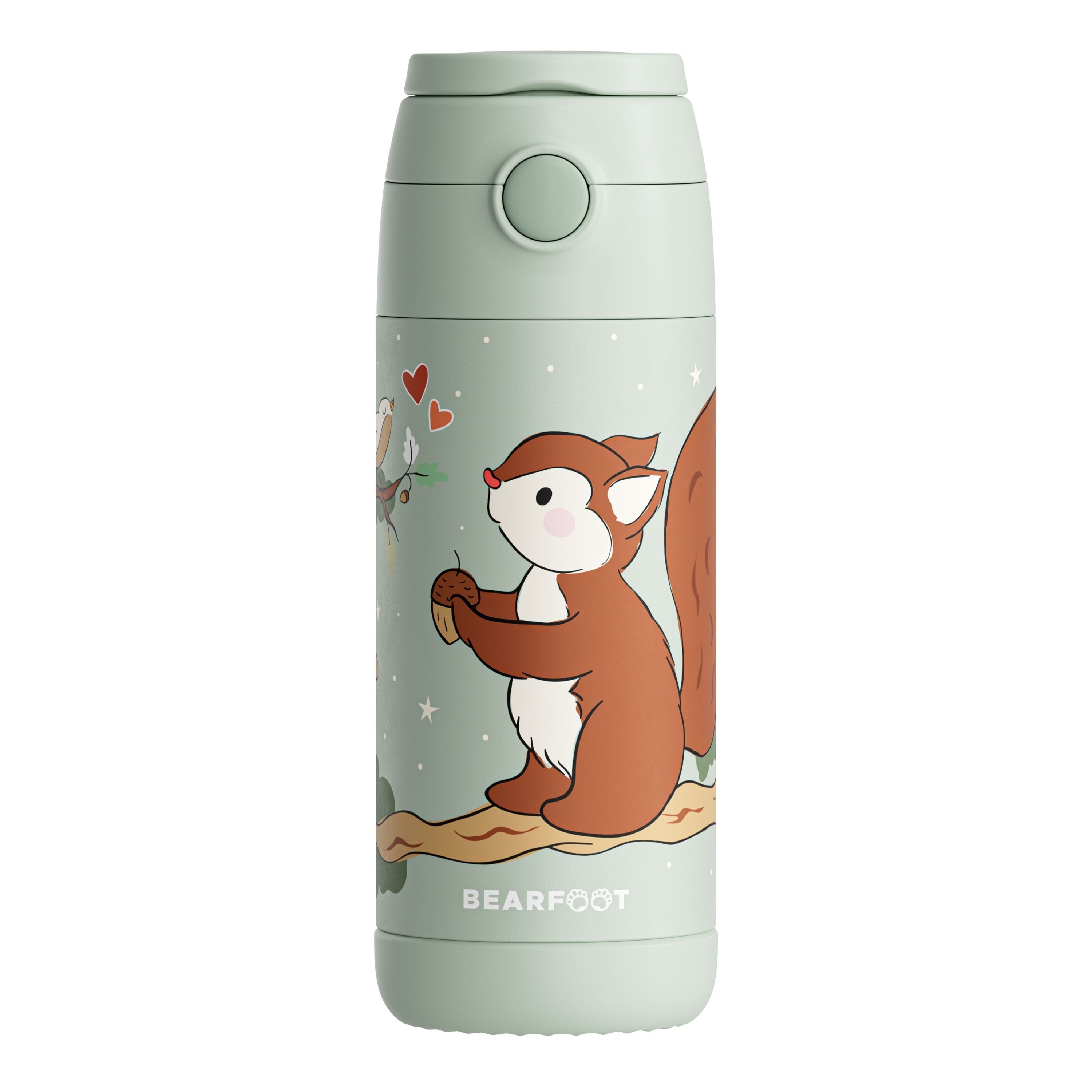 bearfoot-thermo-trinkflasche-kinder-eichh-rnchen-gr-n-350-ml-edelstahl image 3