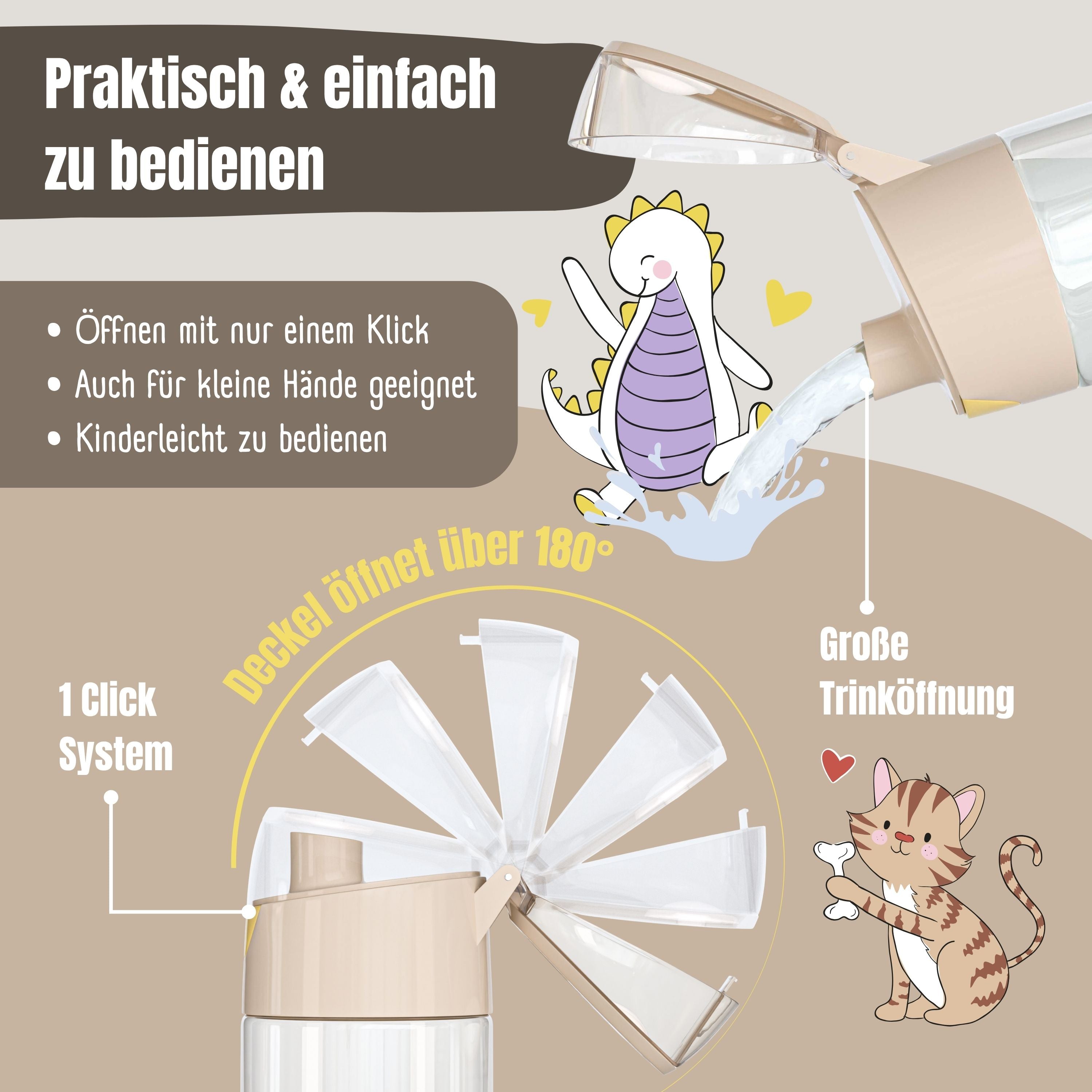 bearfoot-trinkflaschen-kinder-trinkflasche-safari-braun-450-ml image 5