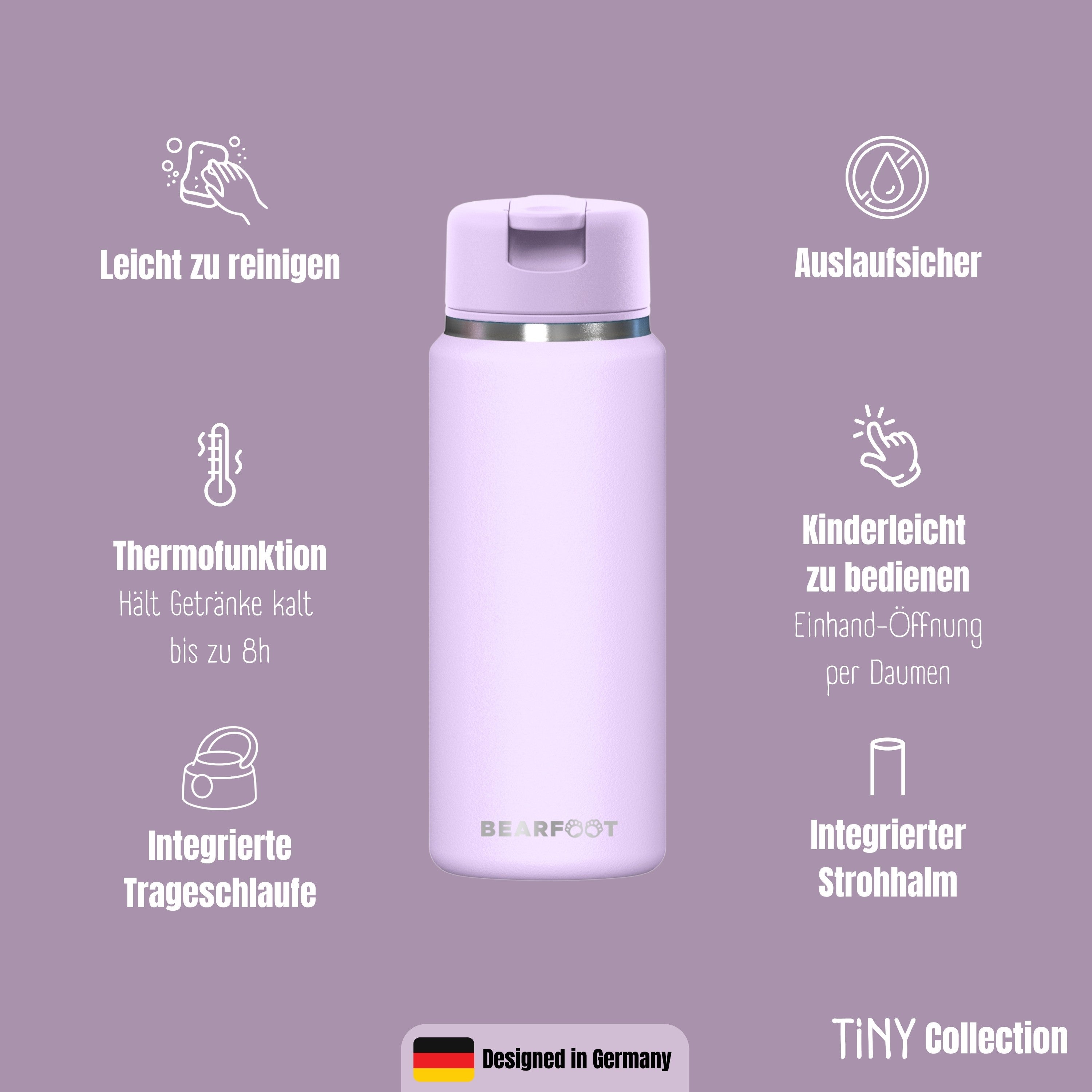 bearfoot-tiny-thermo-trinkflasche-200-ml-lila-edelstahl image 6