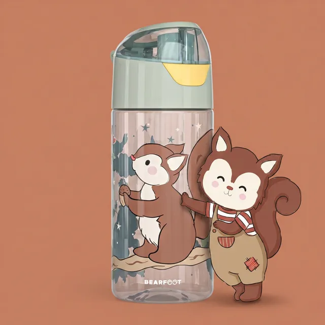 bearfoot-trinkflasche-kinder-450ml-eichh-rnchen-sage-1-klick image 1