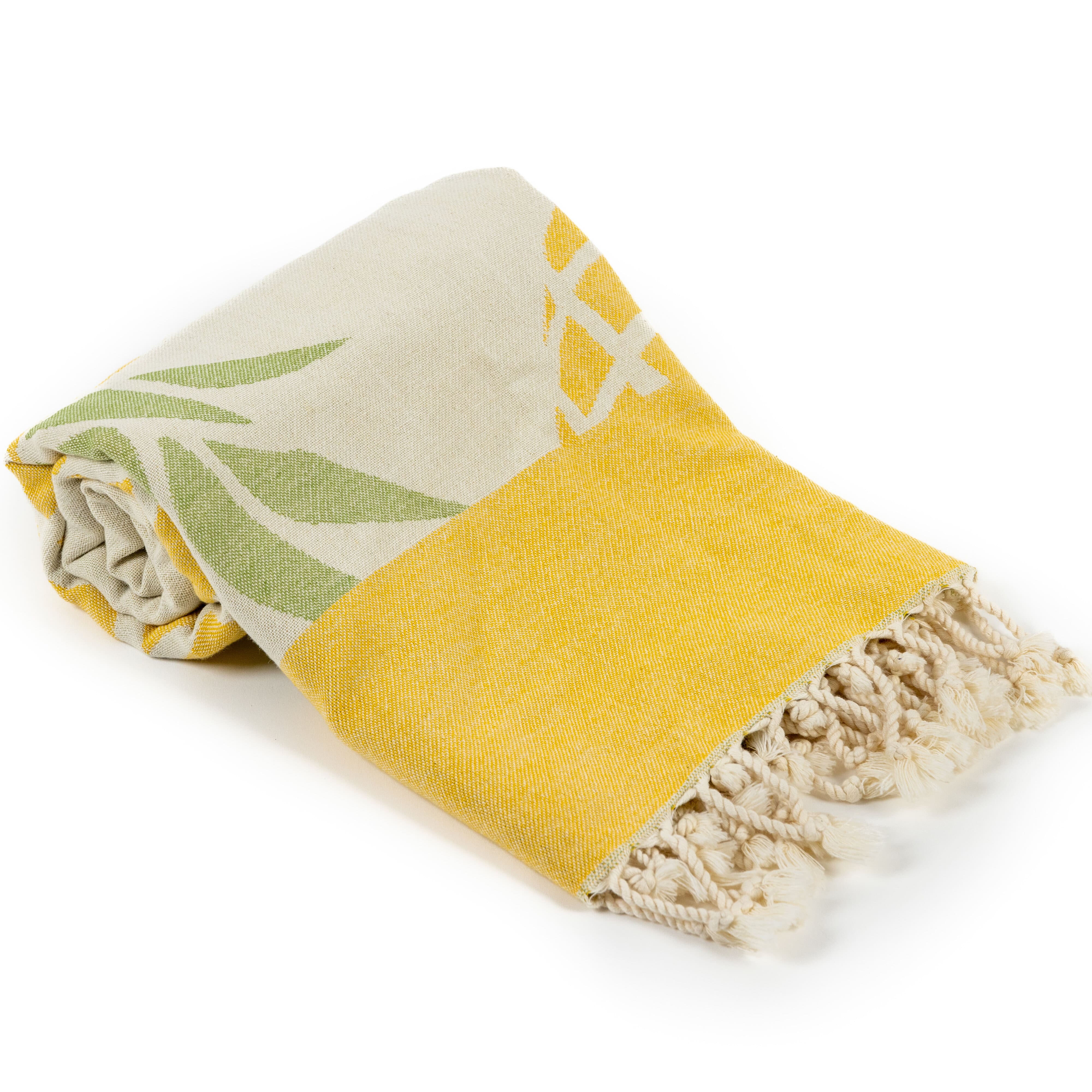 bearfoot-strandtuch-pineapple-yellow-hamamtuch-baumwolle image 6