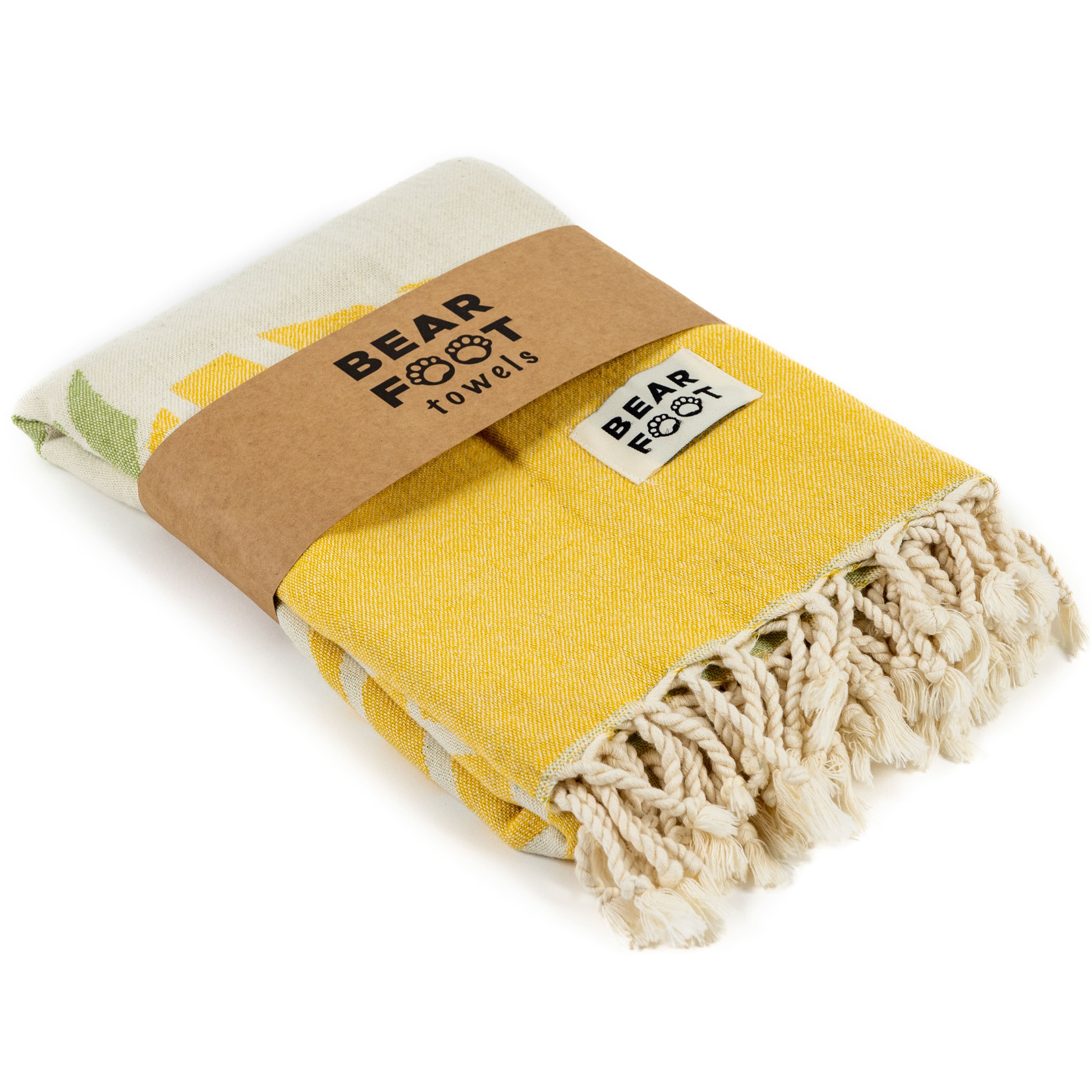 bearfoot-strandtuch-pineapple-yellow-hamamtuch-baumwolle image 5