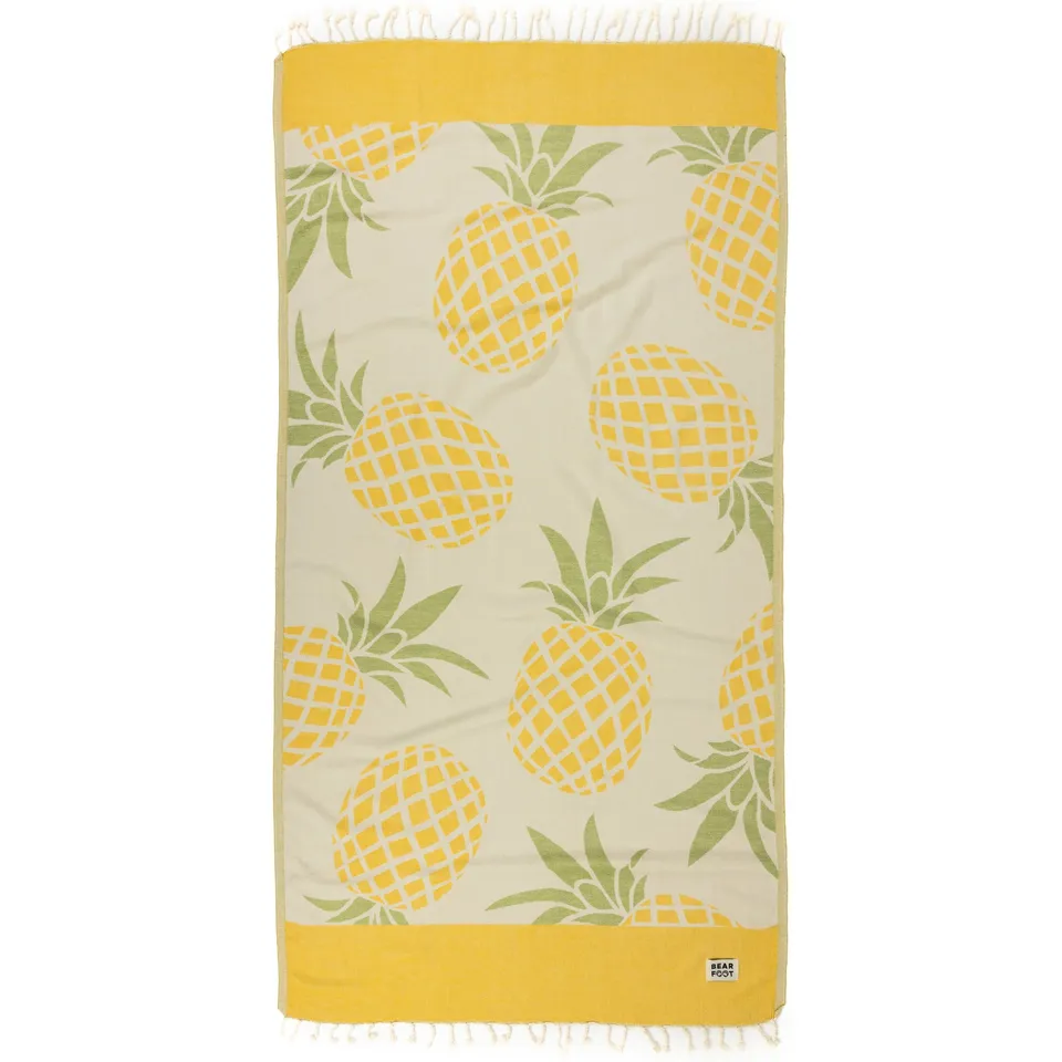 bearfoot-strandtuch-pineapple-yellow-hamamtuch-baumwolle image 1