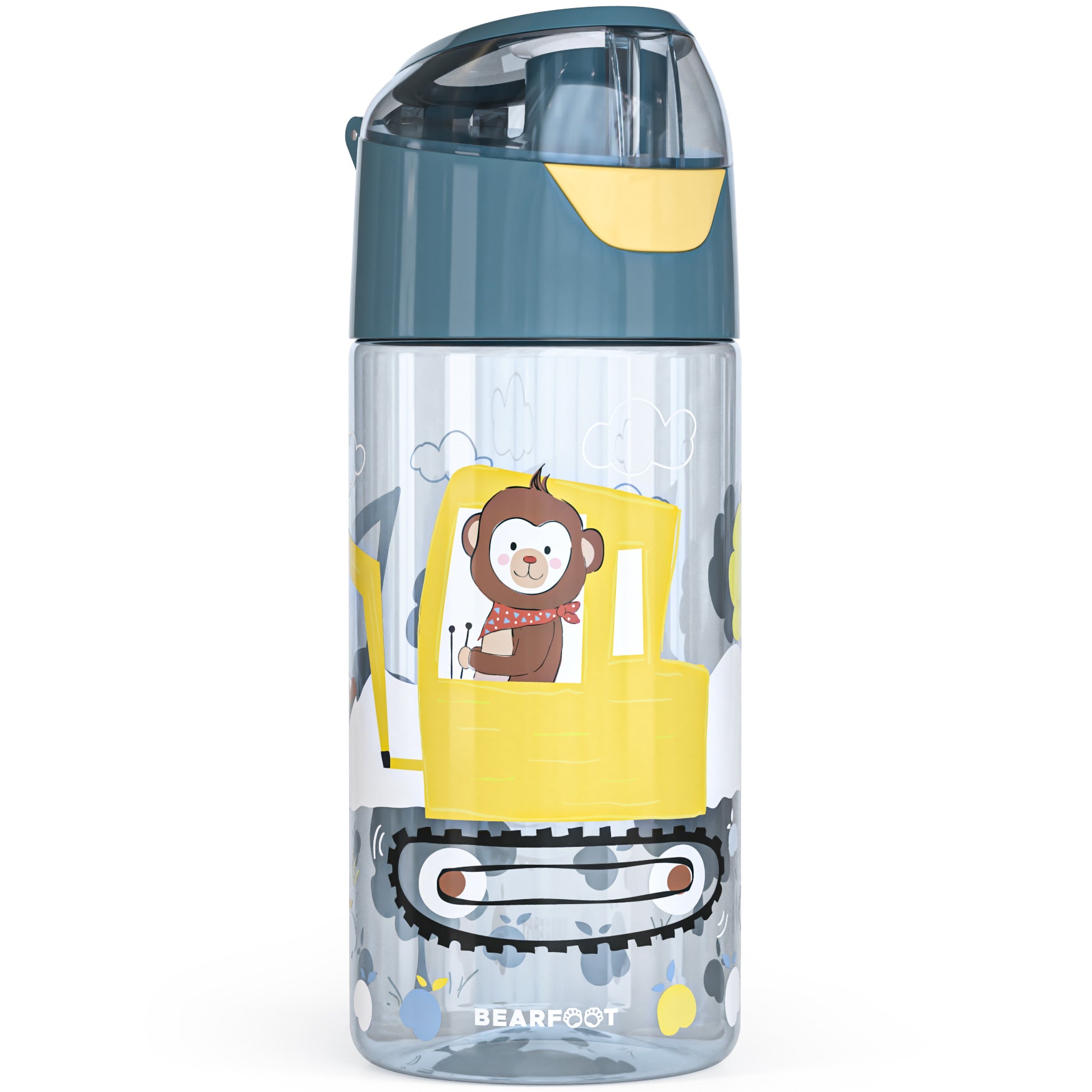 bearfoot-trinkflasche-kinder-bagger-affe-450-ml-bpa-frei-tritan image 2