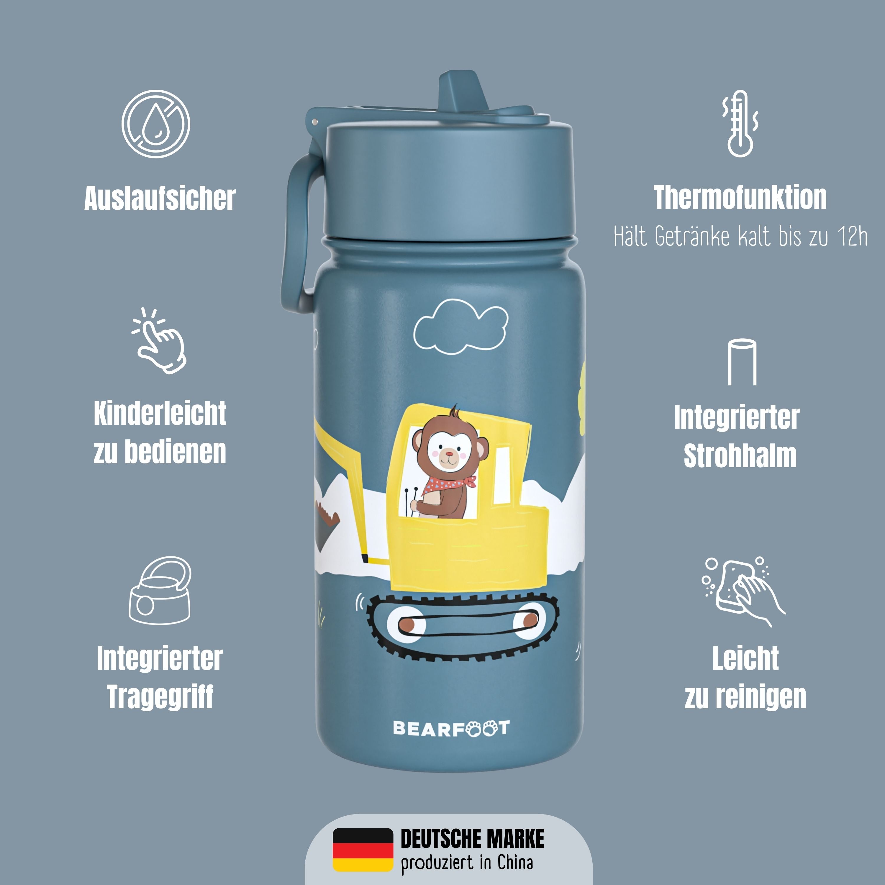 bearfoot-thermo-trinkflasche-bagger-edelstahl-400ml-blau image 4