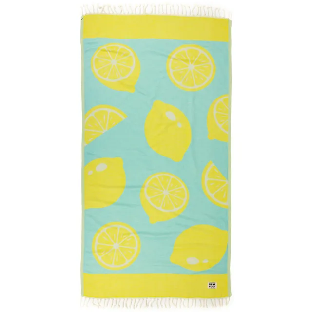 bearfoot-strandt-cher-lemon-blue-strandtuch-100-baumwolle image 1