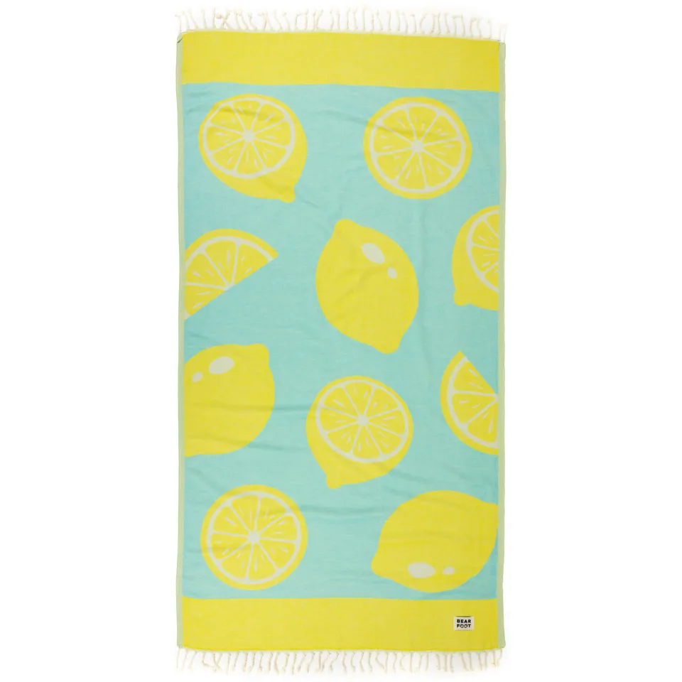 bearfoot-strandt-cher-lemon-blue-strandtuch-100-baumwolle image 1
