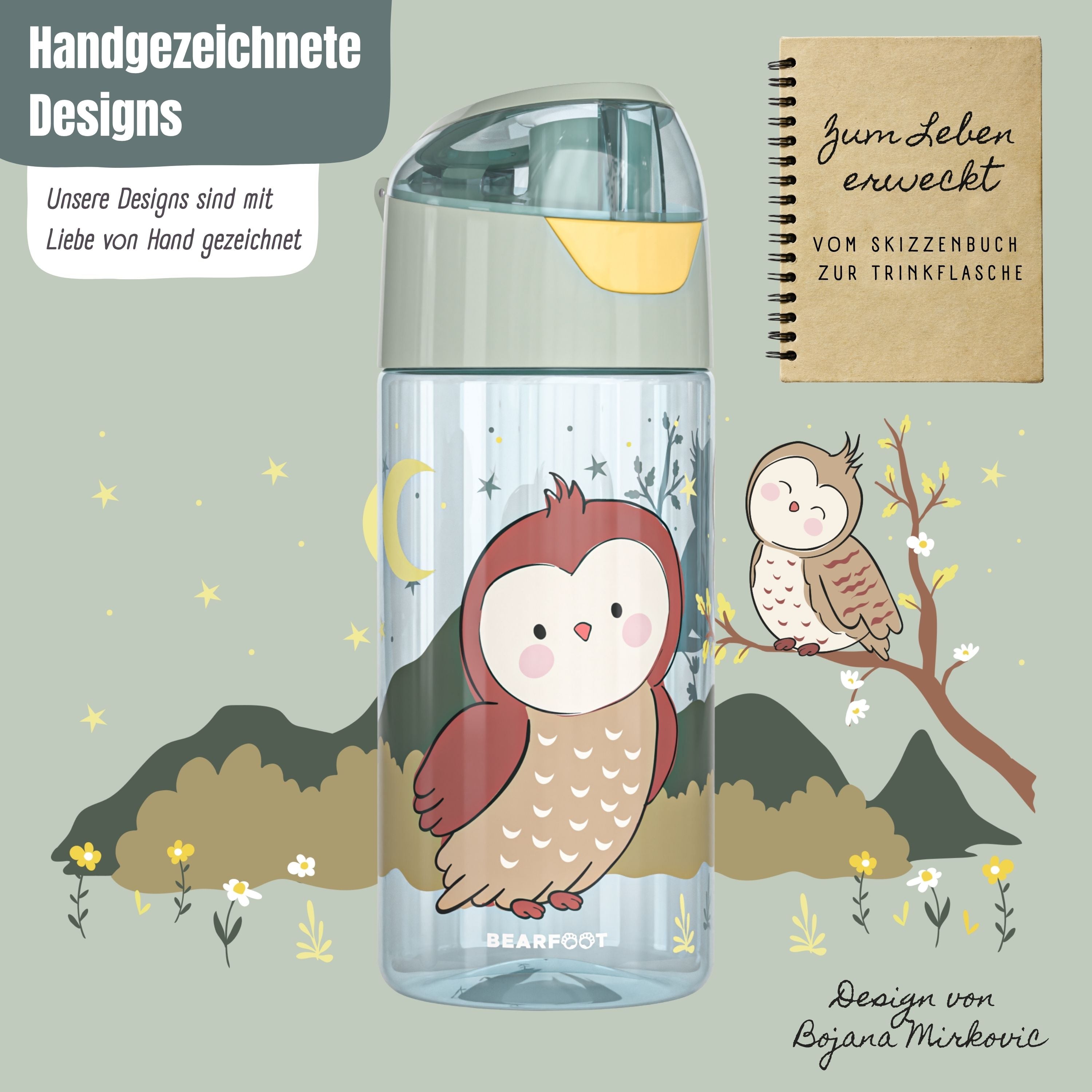 bearfoot-trinkflaschen-eule-sage-trinkflasche-450ml-bpa-frei image 3