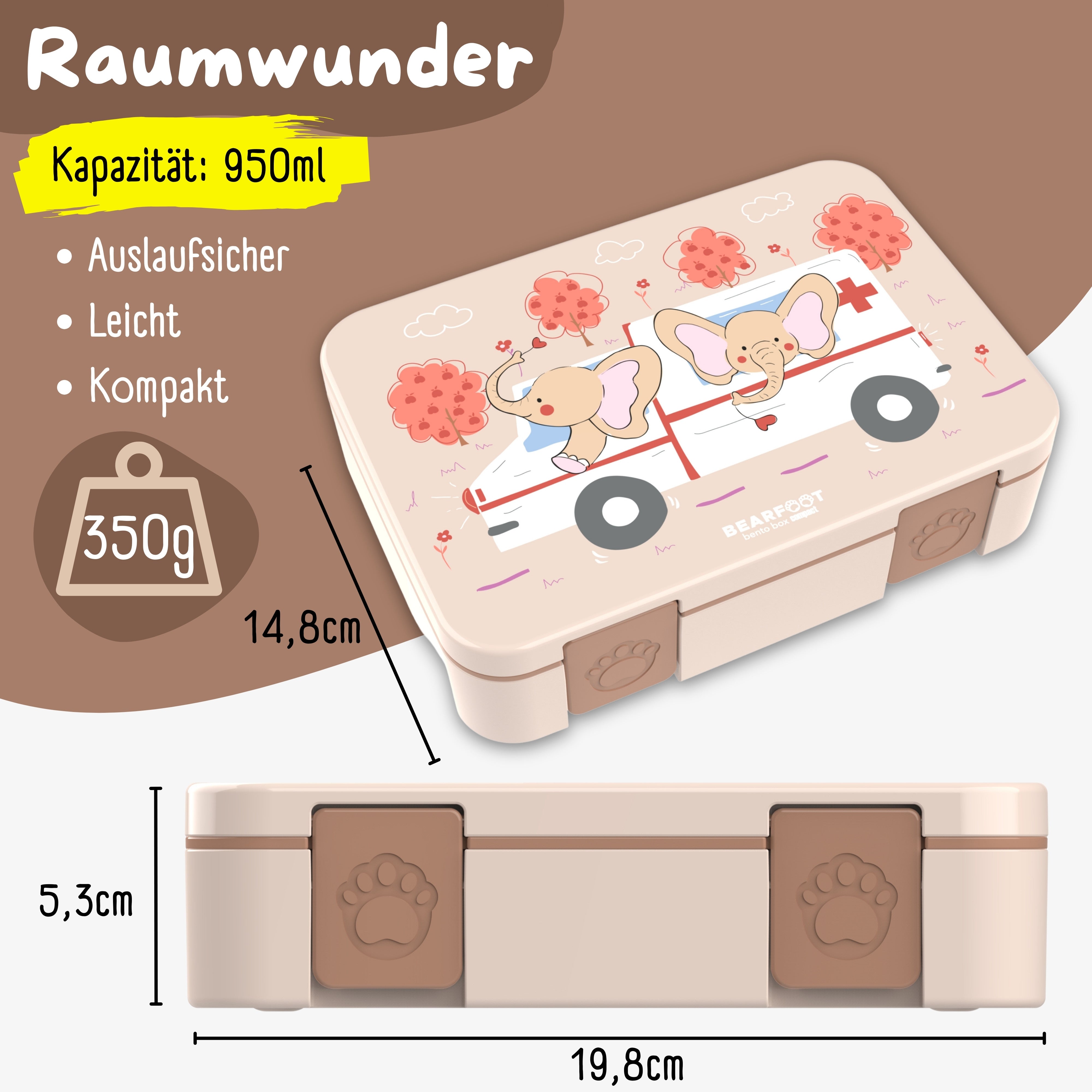 bearfoot-brotdose-krankenwagen-bento-950ml-auslaufsicher image 4
