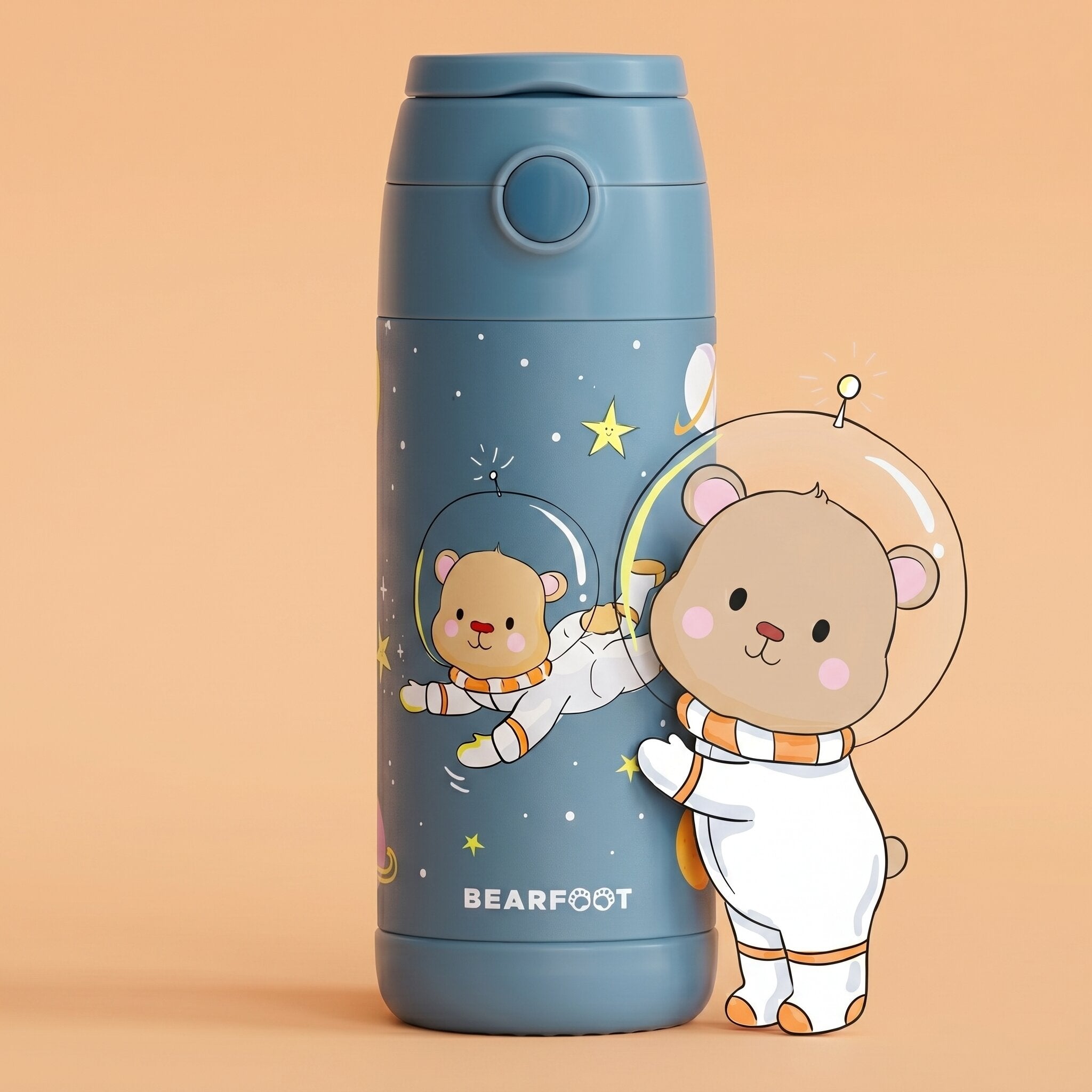 bearfoot-thermo-trinkflasche-astro-b-r-blau-350-ml-edelstahl image 1