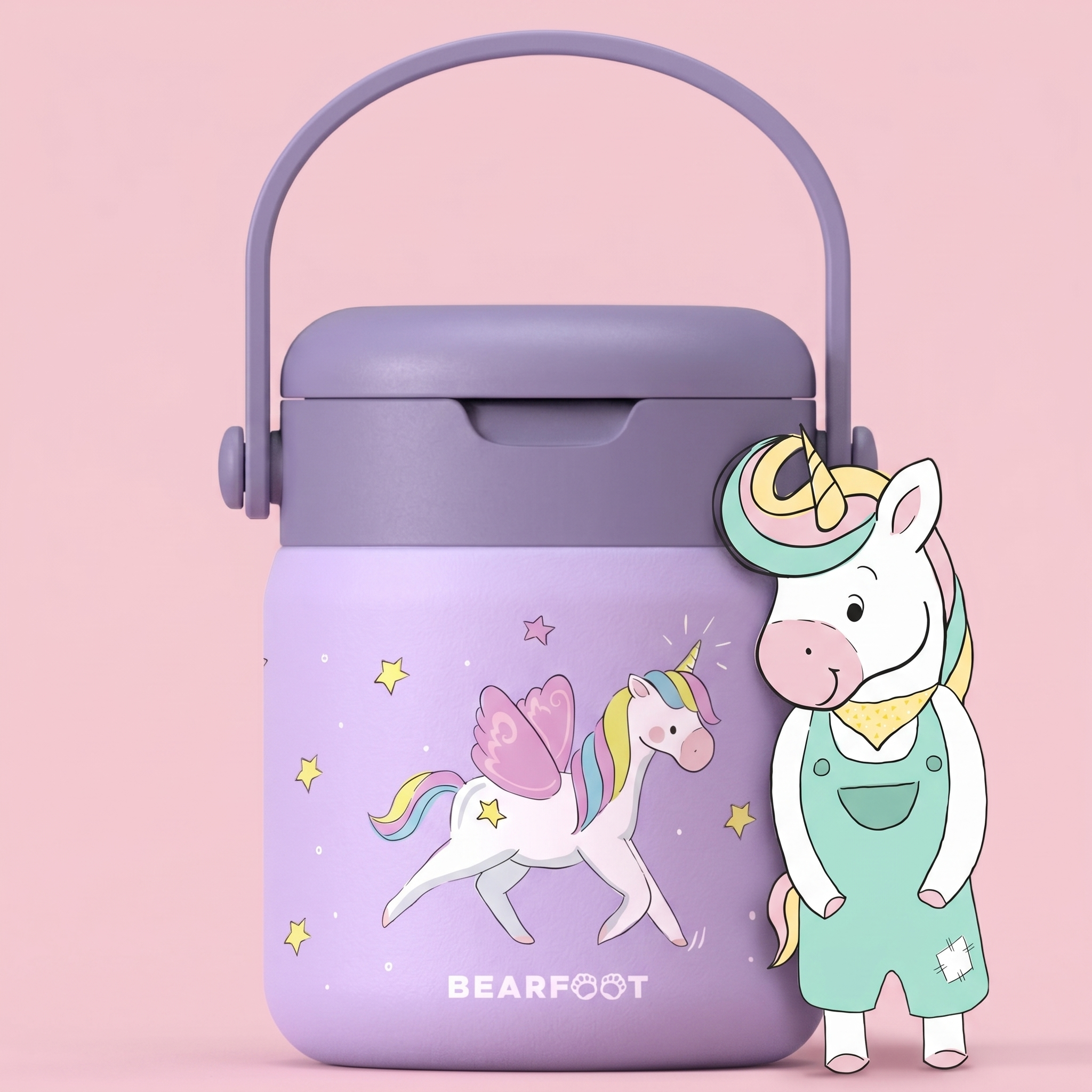 bearfoot-thermobeh-lter-einhorn-lila-essensbeh-lter-500ml-edelstahl image 1