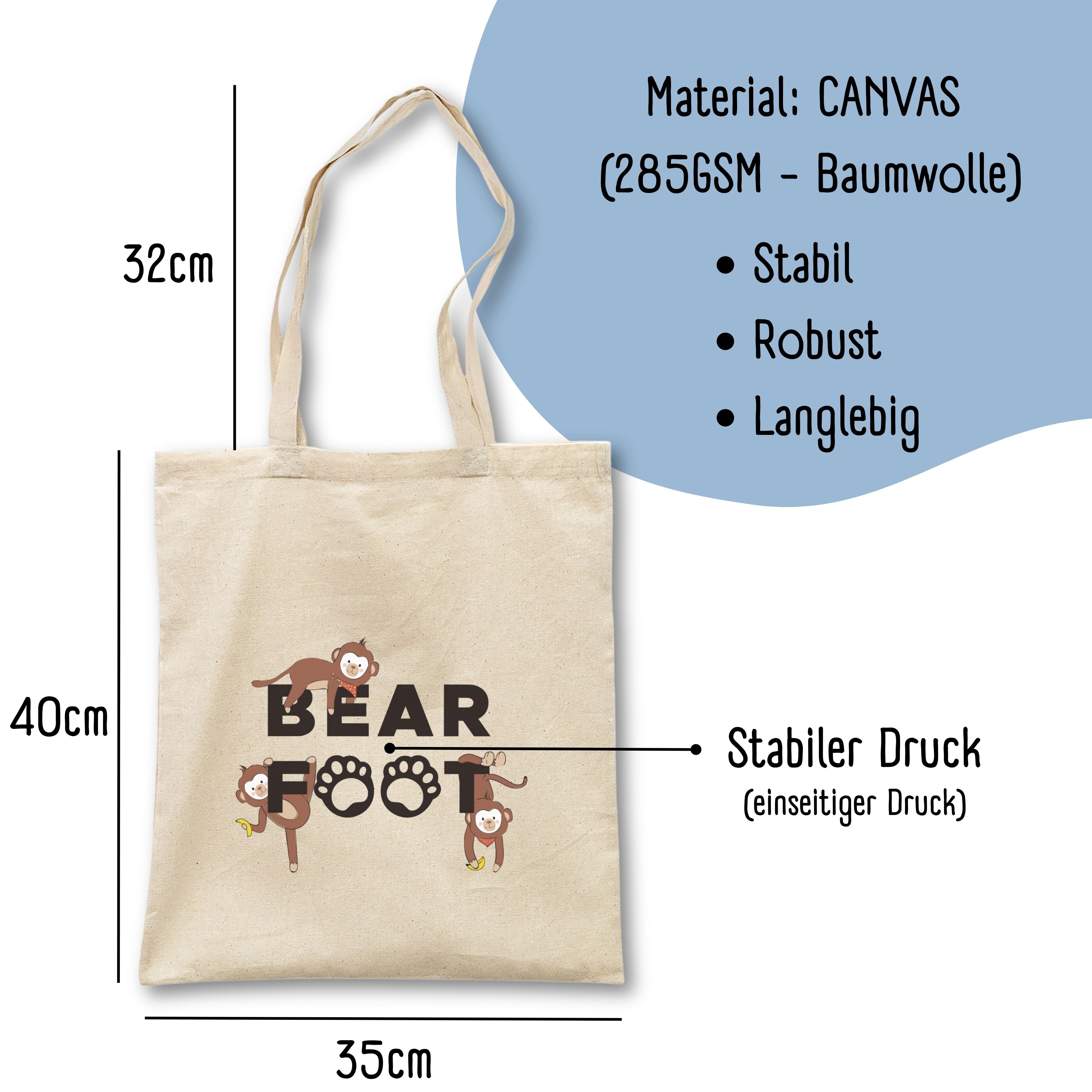 bearfoot-jutebeutel-logo-affen-canvas-stofftasche-35x40cm image 3