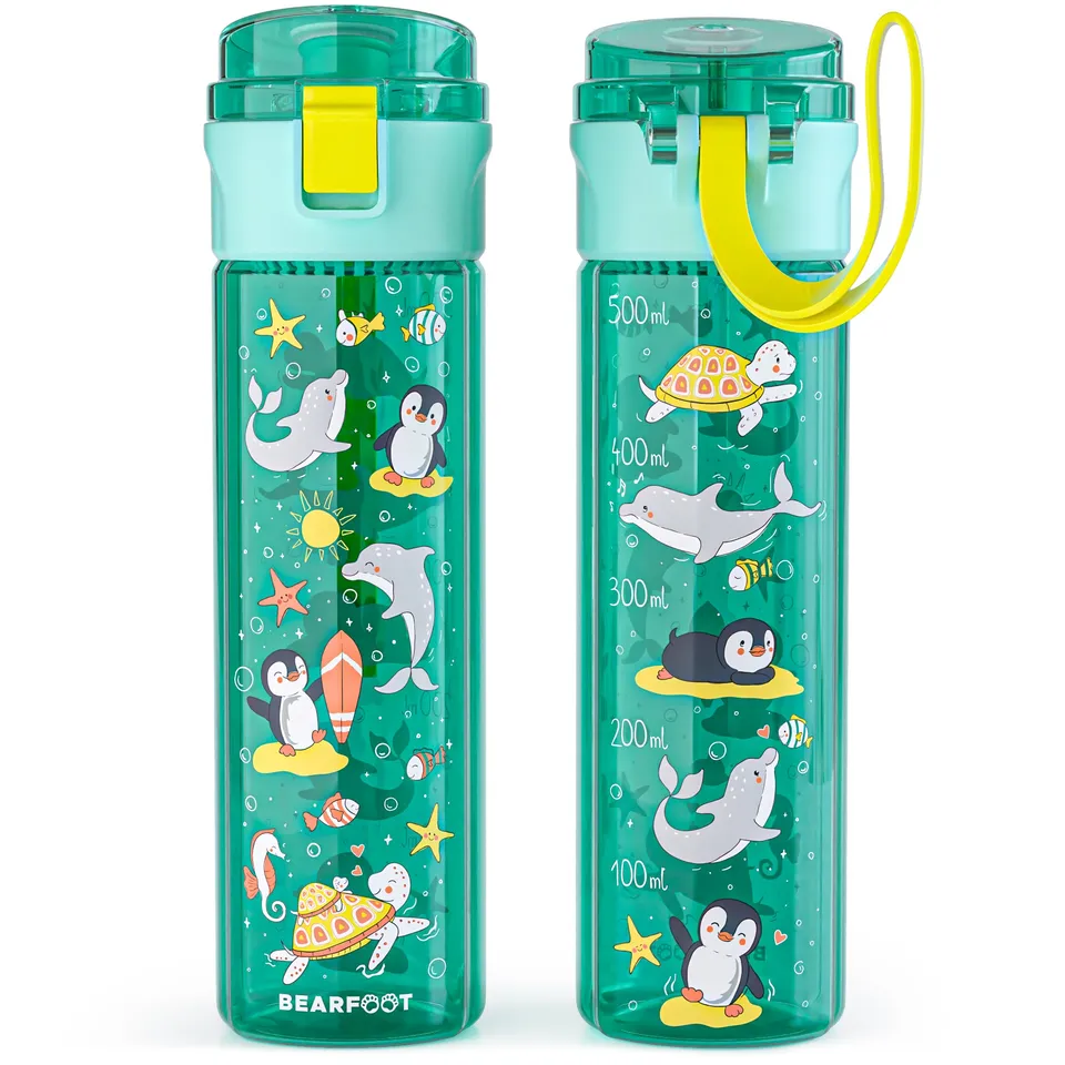 bearfoot-trinkflasche-kinder-500ml-ozean-mint-stimmungs-skala image 1