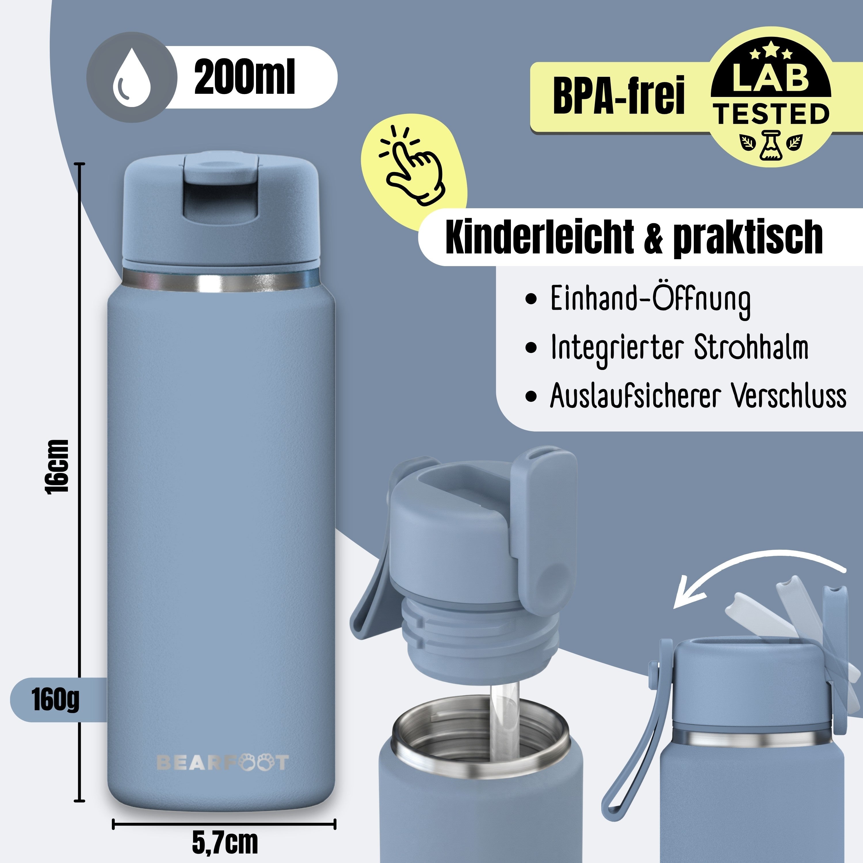 bearfoot-tiny-thermo-kinder-trinkflasche-edelstahl-blau-200-ml image 3