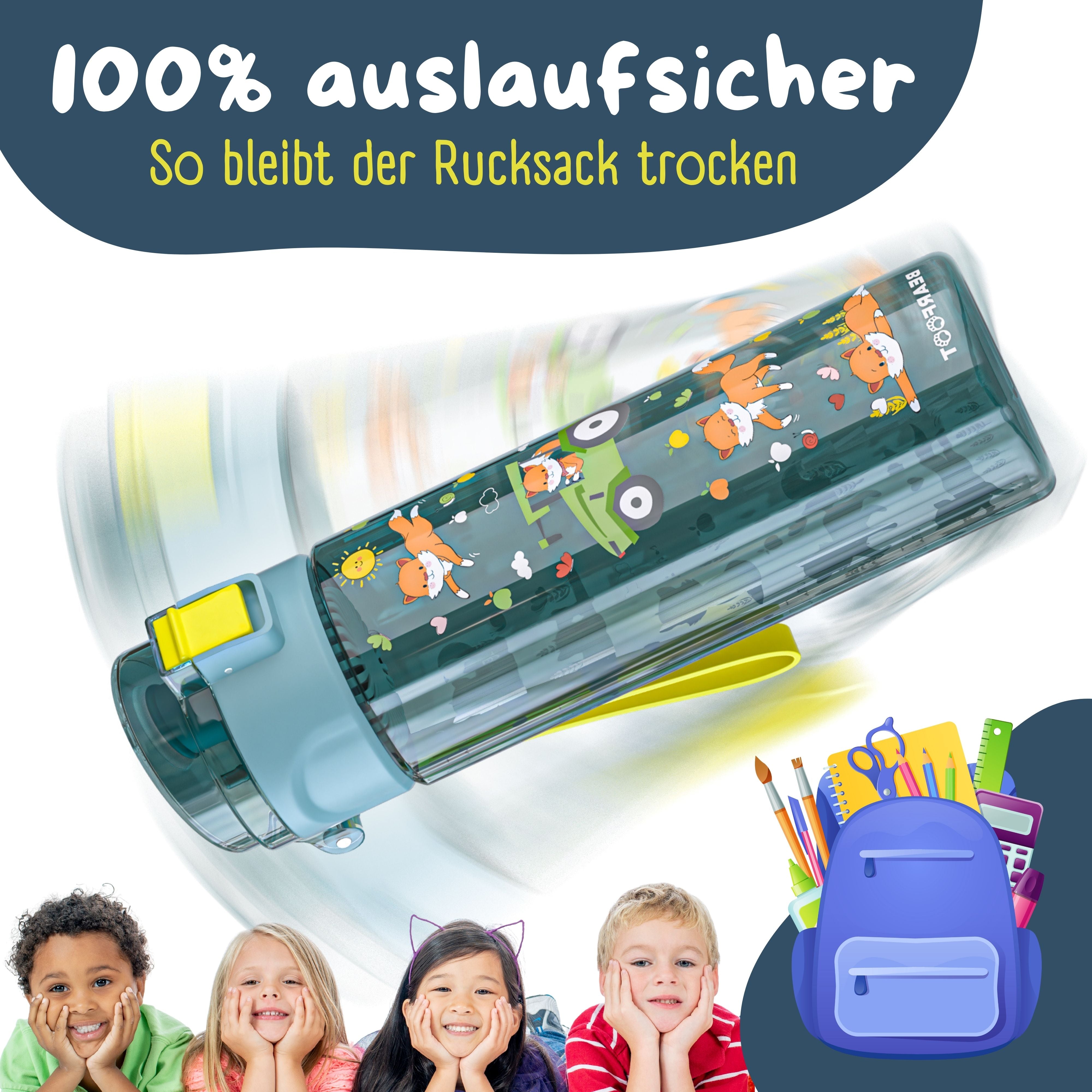 bearfoot-trinkflaschen-traktor-500ml-trinkflasche-blau-stimmungs-skala image 7