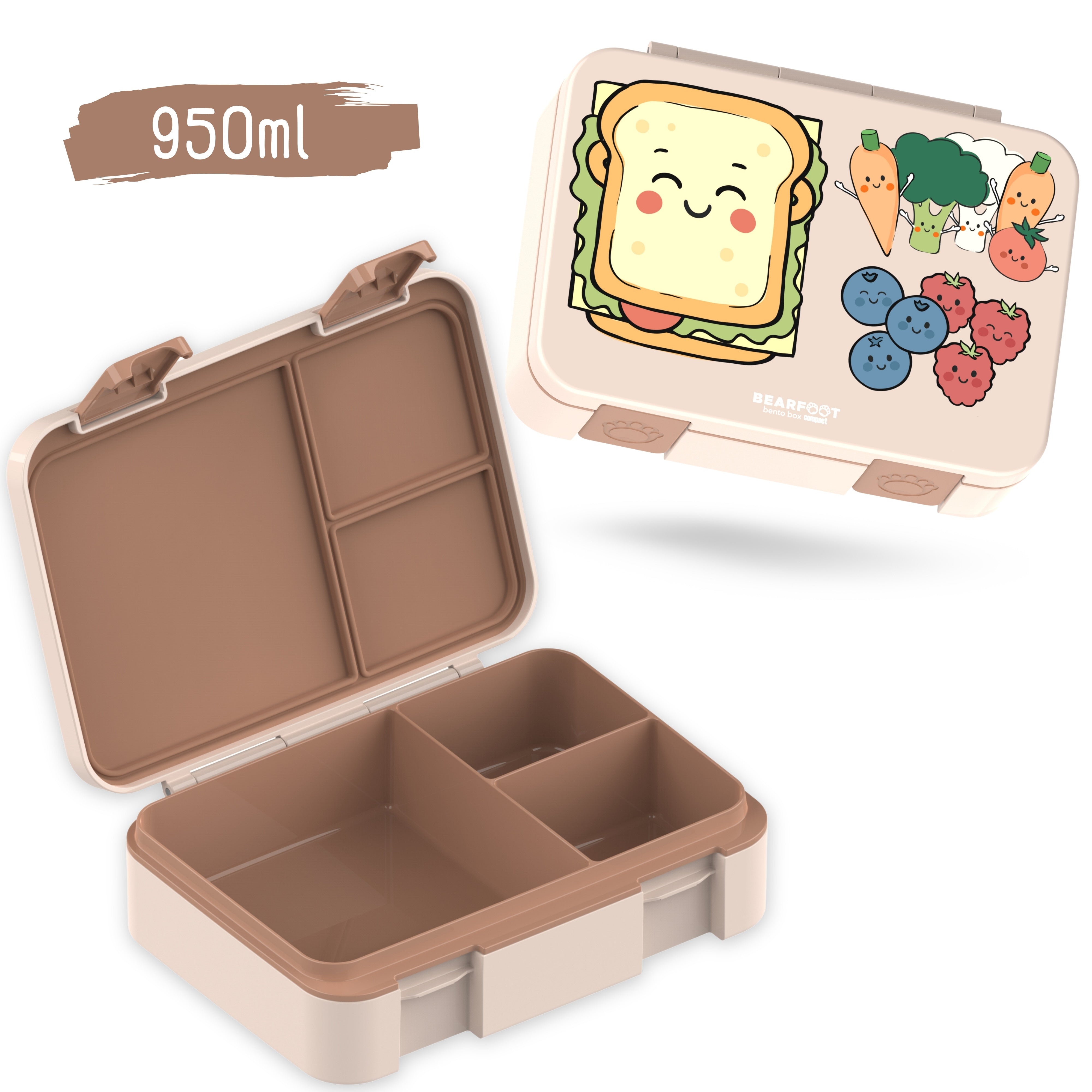 bearfoot-bento-brotdose-mit-f-chern-sandwich-braun-950ml image 2
