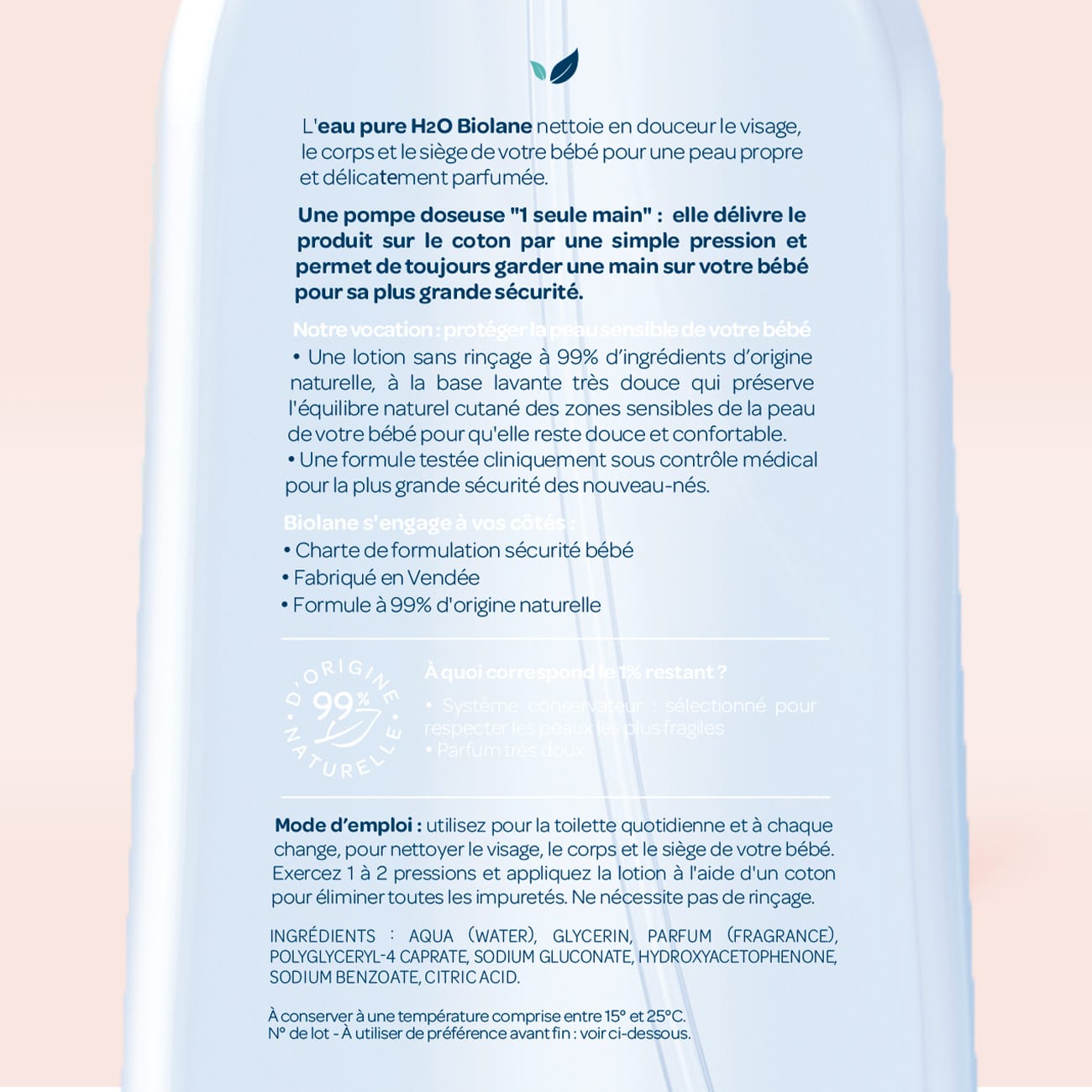 biolane-eau-pure-h2o-reinigungswasser-baby-750-ml image 2