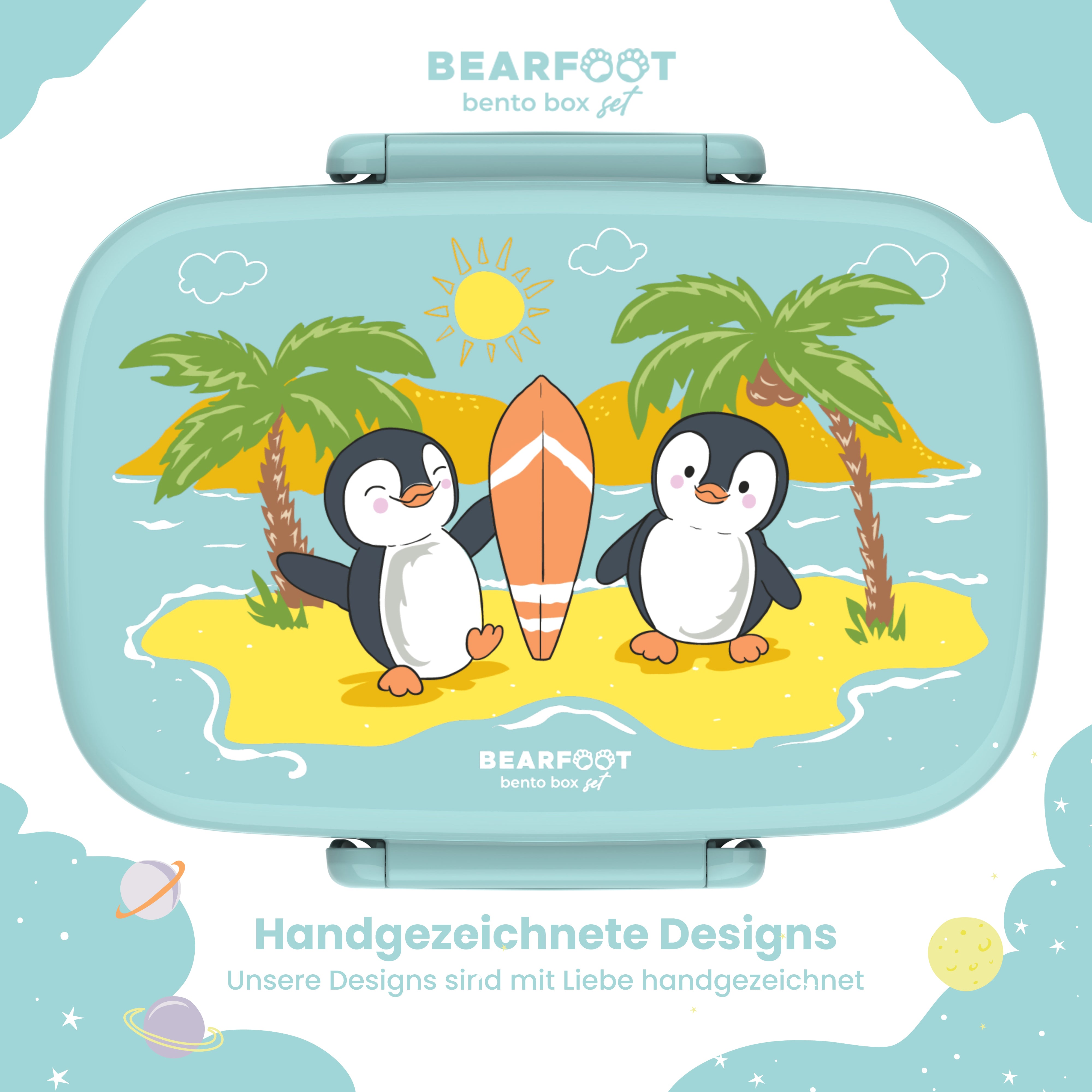 bearfoot-brotdosen-pinguin-bento-box-t-rkis-auslaufsicher-f-cher image 2