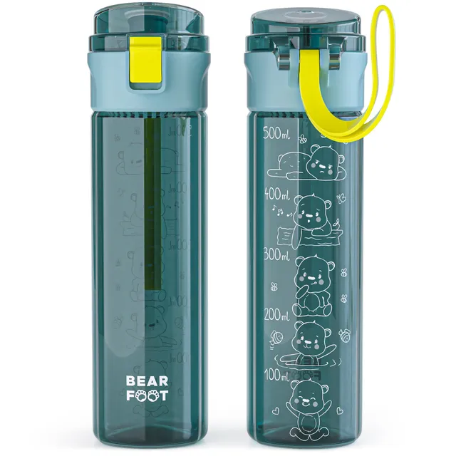 bearfoot-trinkflasche-kinder-500-ml-logo-blau-bpa-frei image 1