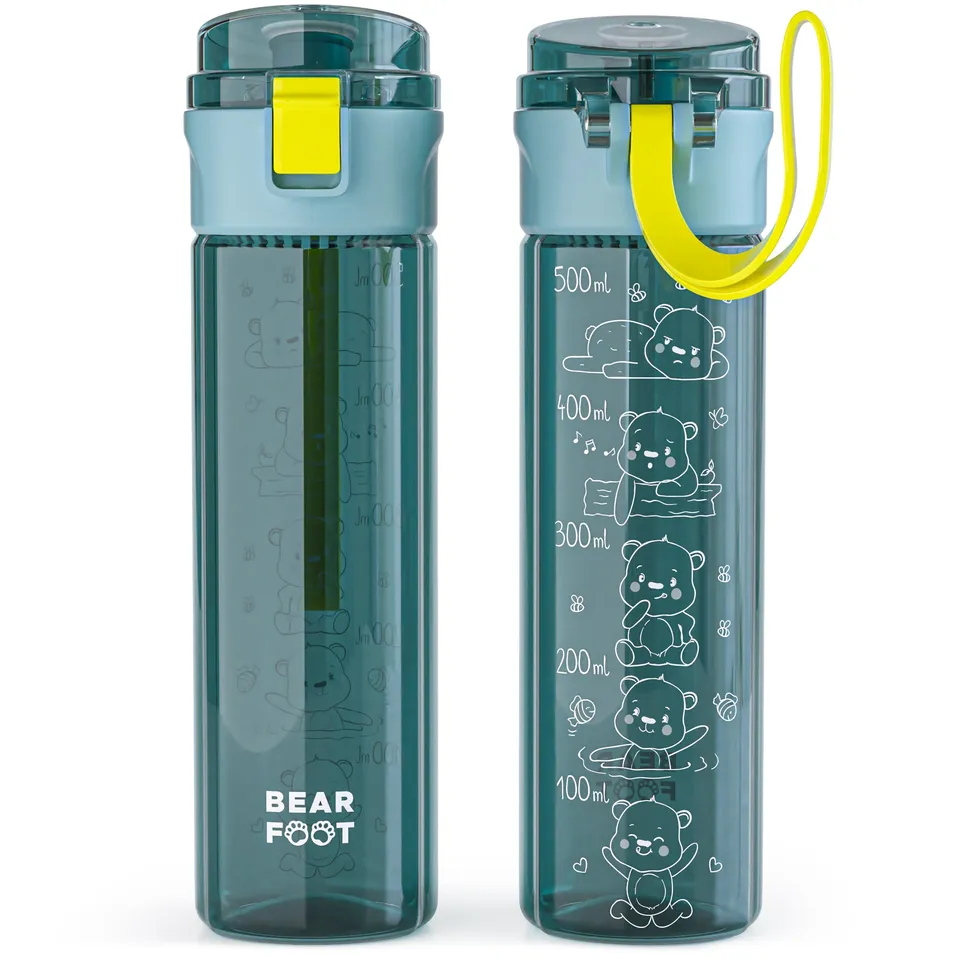 bearfoot-trinkflasche-kinder-500-ml-logo-blau-bpa-frei image 1