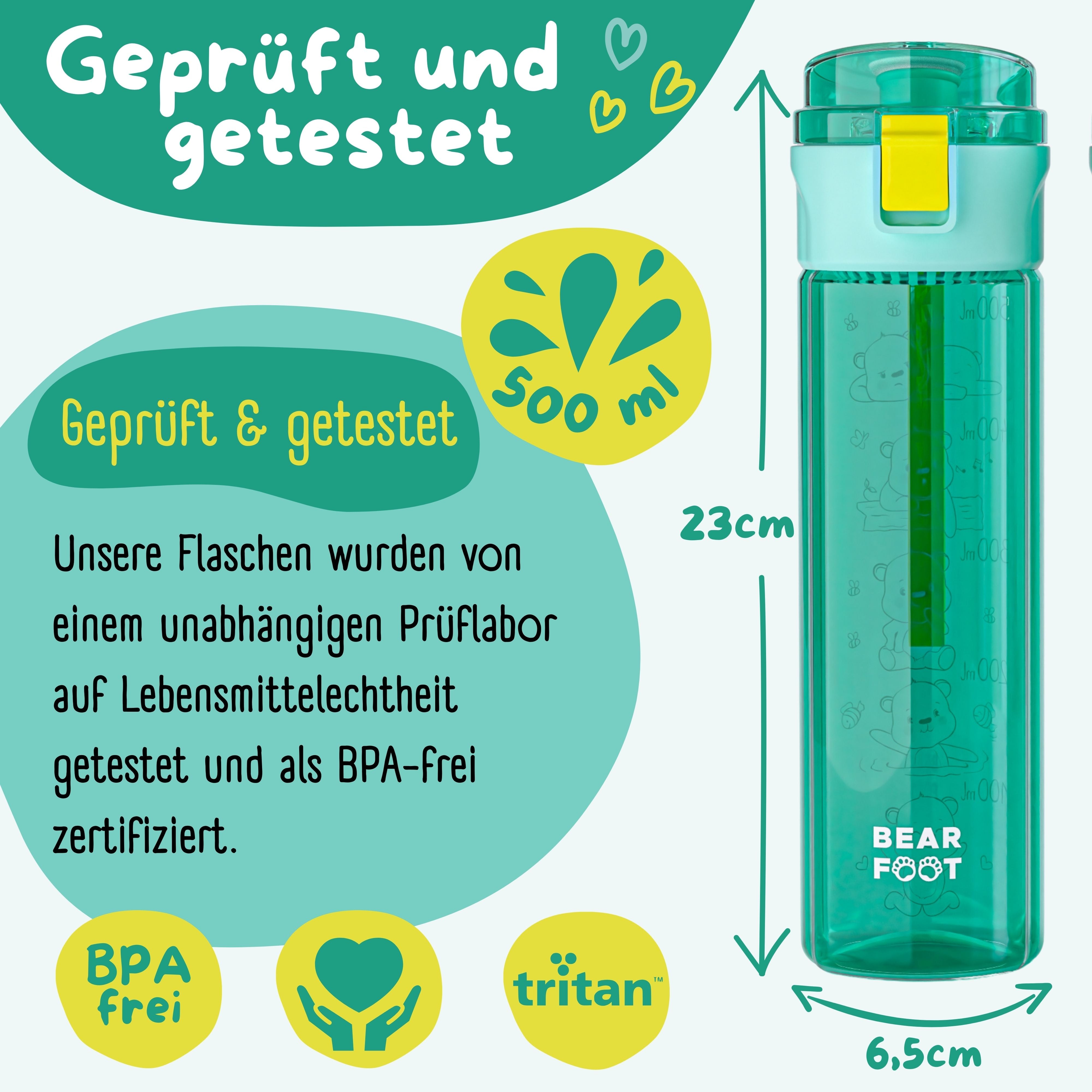 bearfoot-trinkflaschen-logo-mint-kinderflasche-500ml-bpa-frei image 4