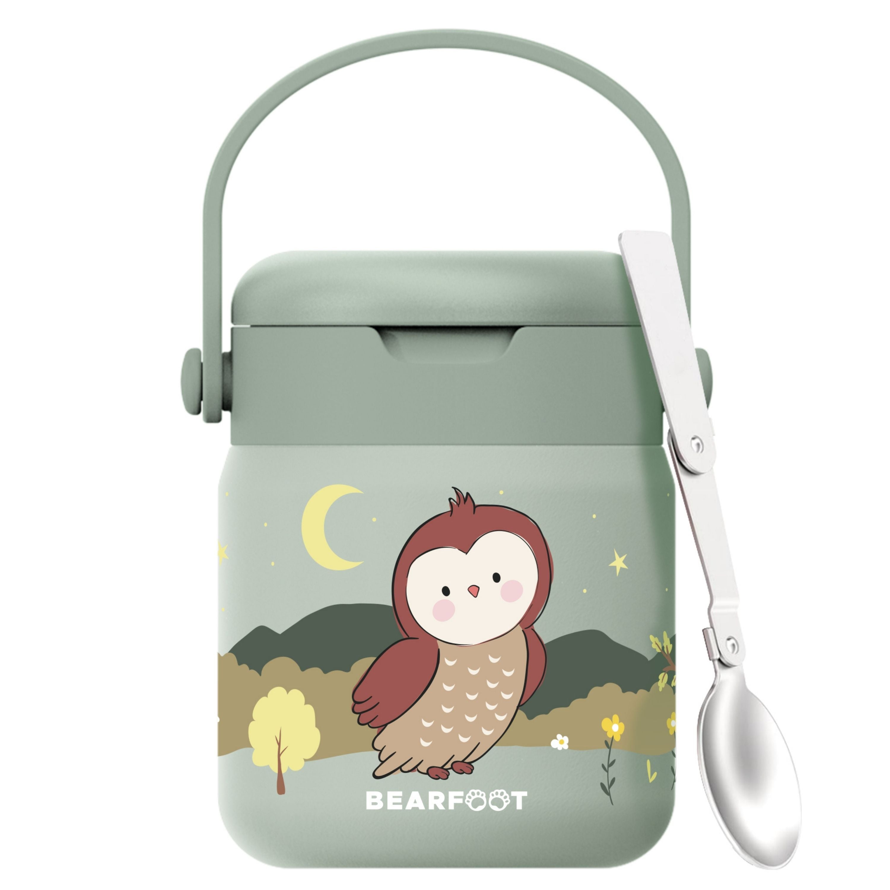 bearfoot-thermobeh-lter-kinder-eule-salbei-500-ml-edelstahl image 3
