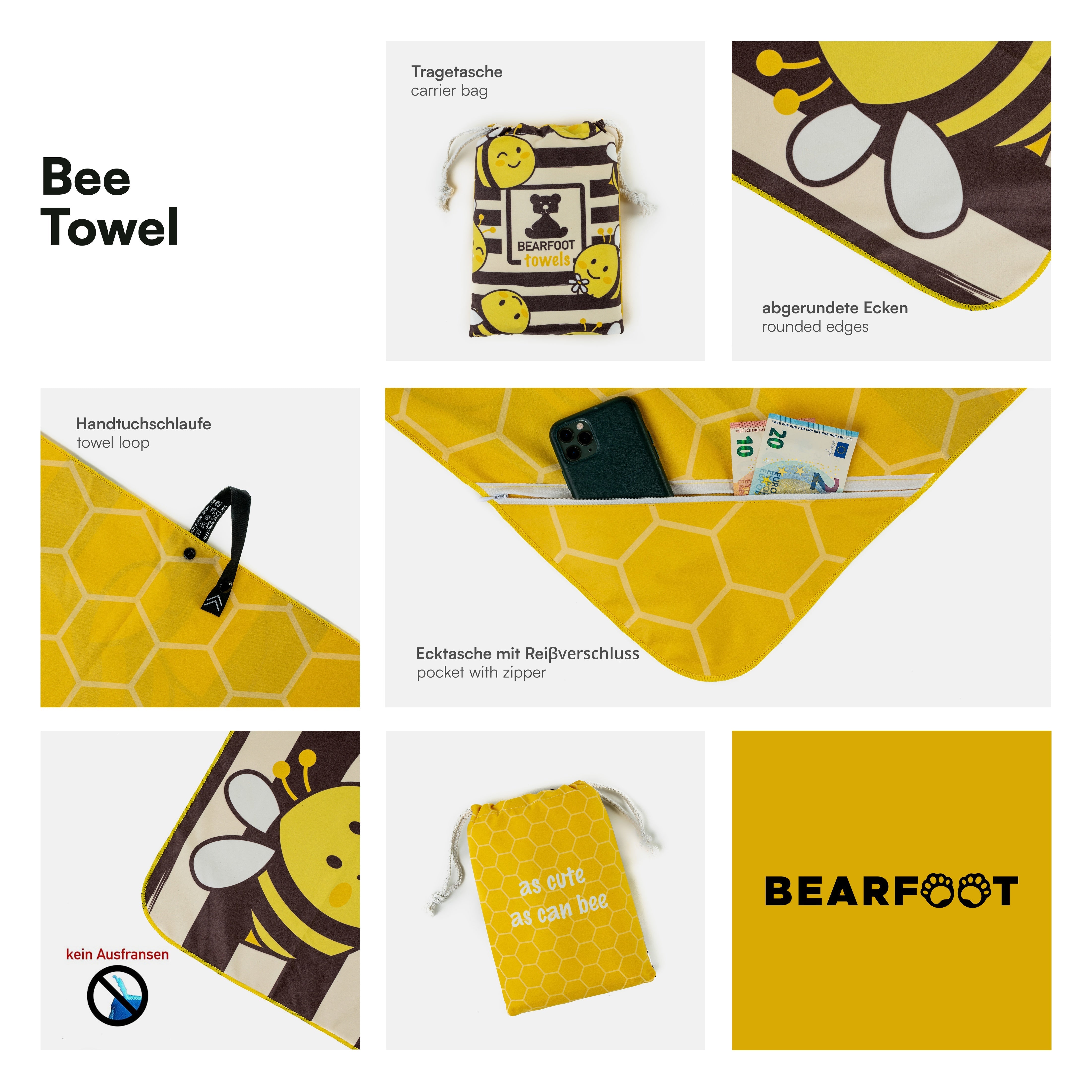 bearfoot-bienen-strandtuch-mikrofaser-160x80-cm-schnelltrocknend image 8