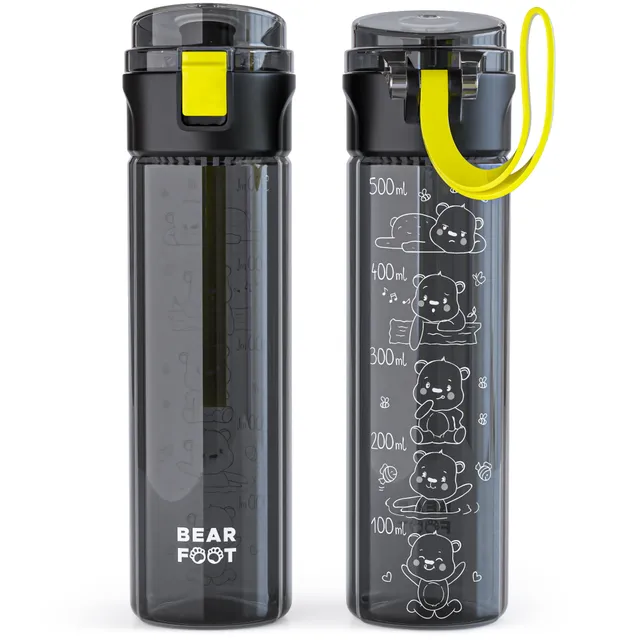 bearfoot-trinkflaschen-logo-kinder-trinkflasche-500-ml-schwarz image 1
