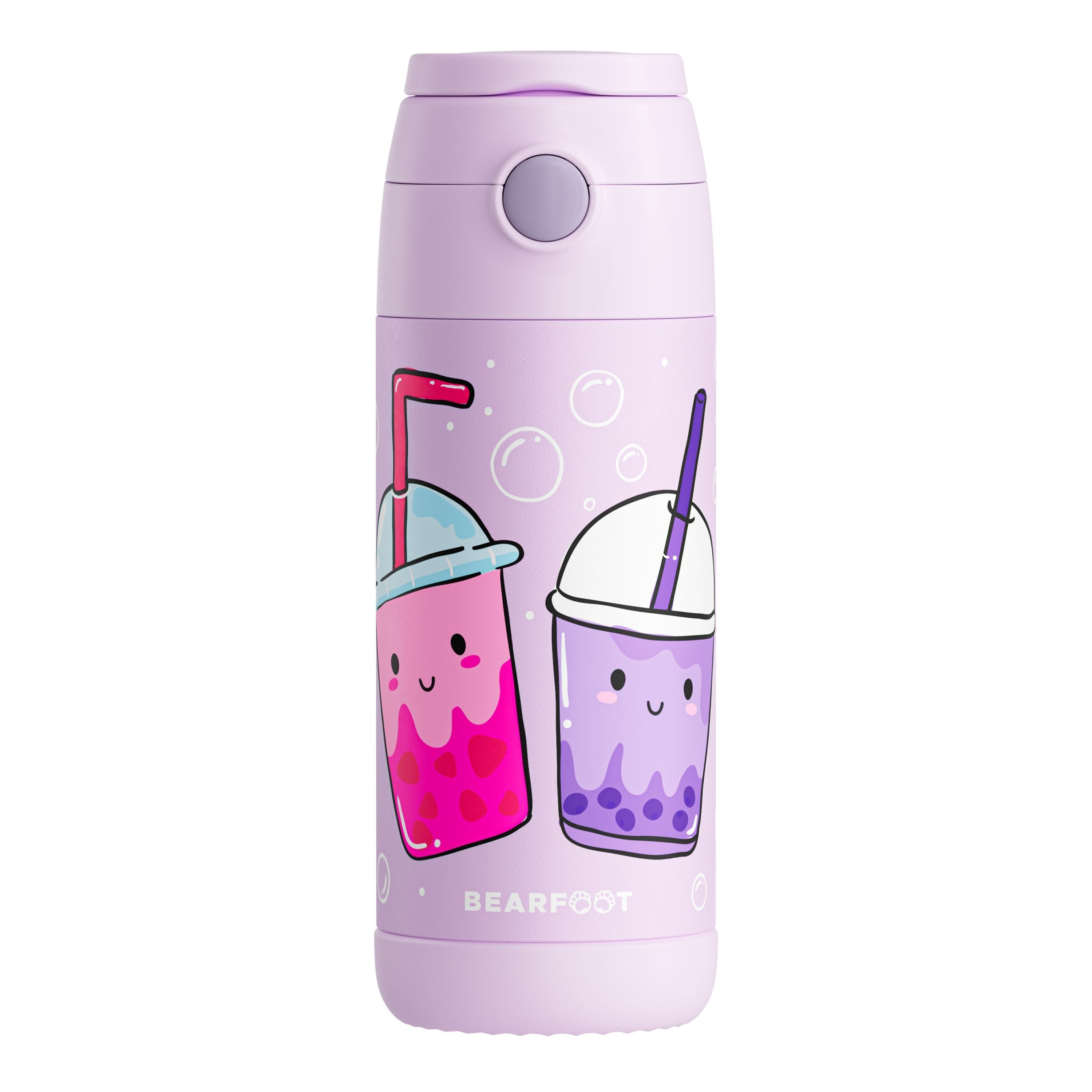 bearfoot-thermo-trinkflasche-kinder-bubble-tea-lila-350-ml-edelstahl image 3