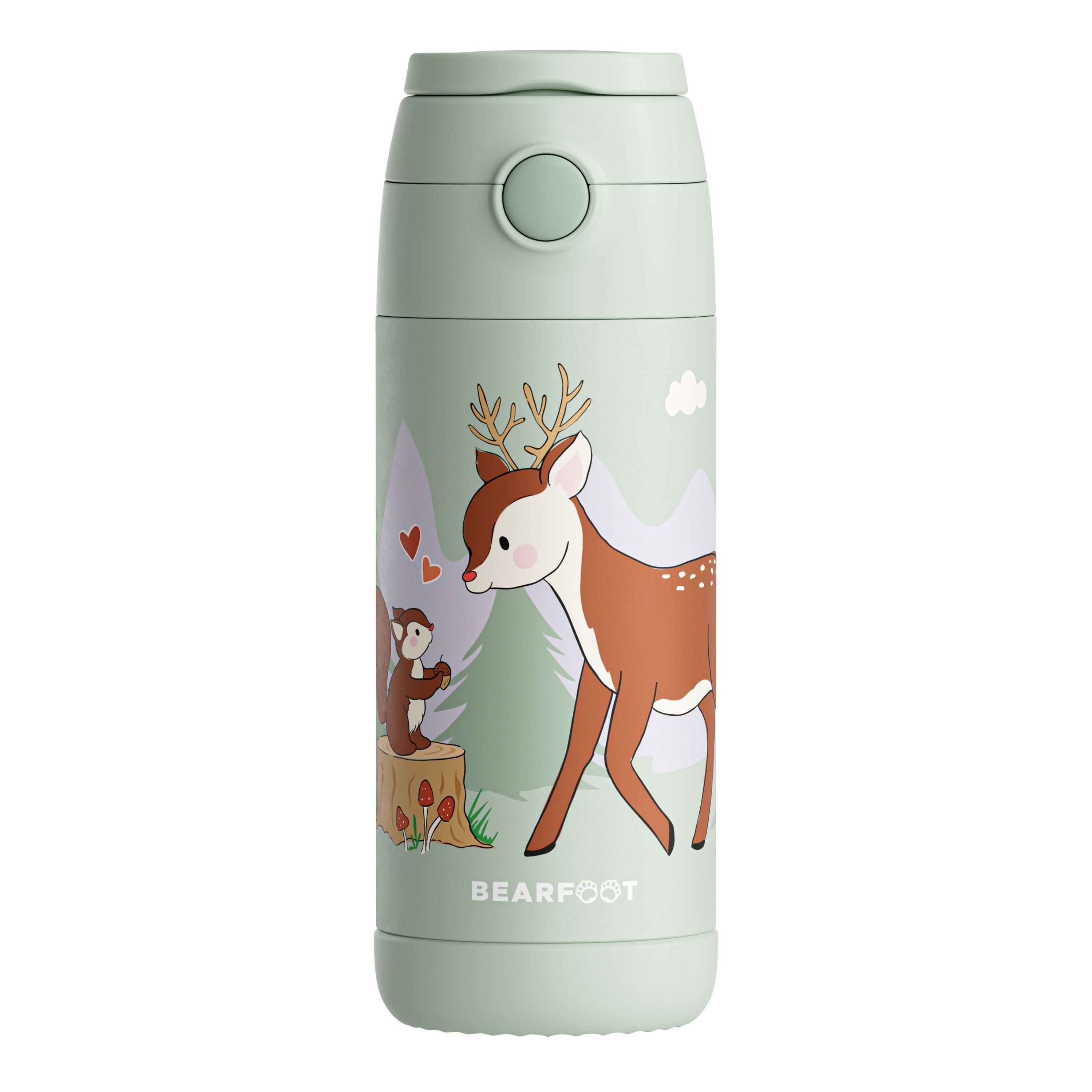 bearfoot-isolierflasche-kinder-350ml-reh-gr-n-edelstahl-thermo image 3
