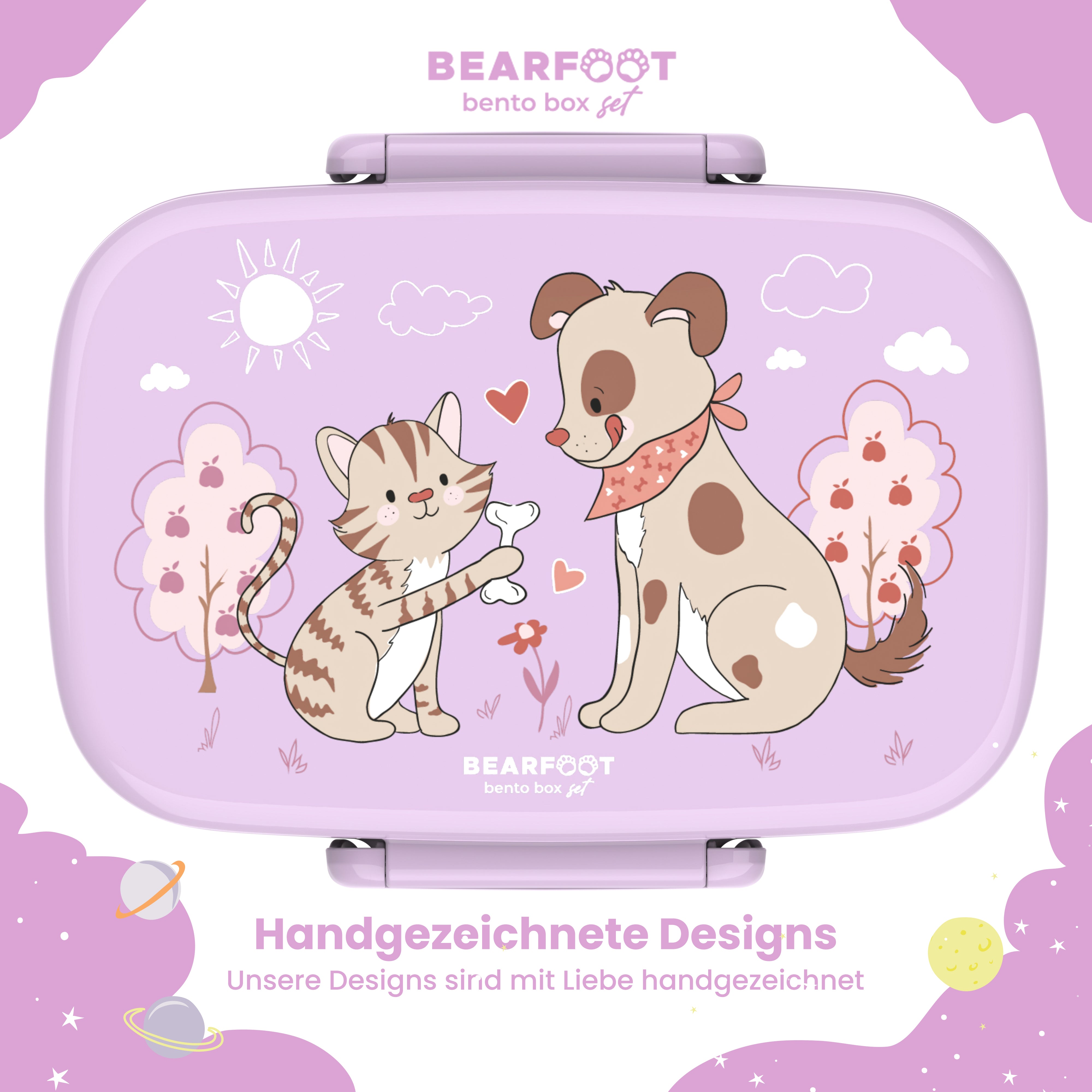 bearfoot-bento-brotdose-kinder-hund-katze-f-cher-lila image 2