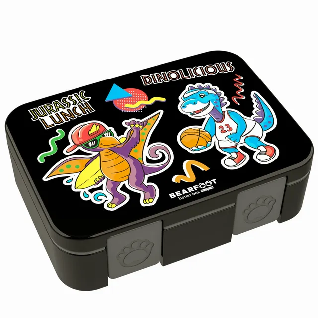 bearfoot-bento-box-compact-brotdose-dinos-schwarz-auslaufsicher image 1