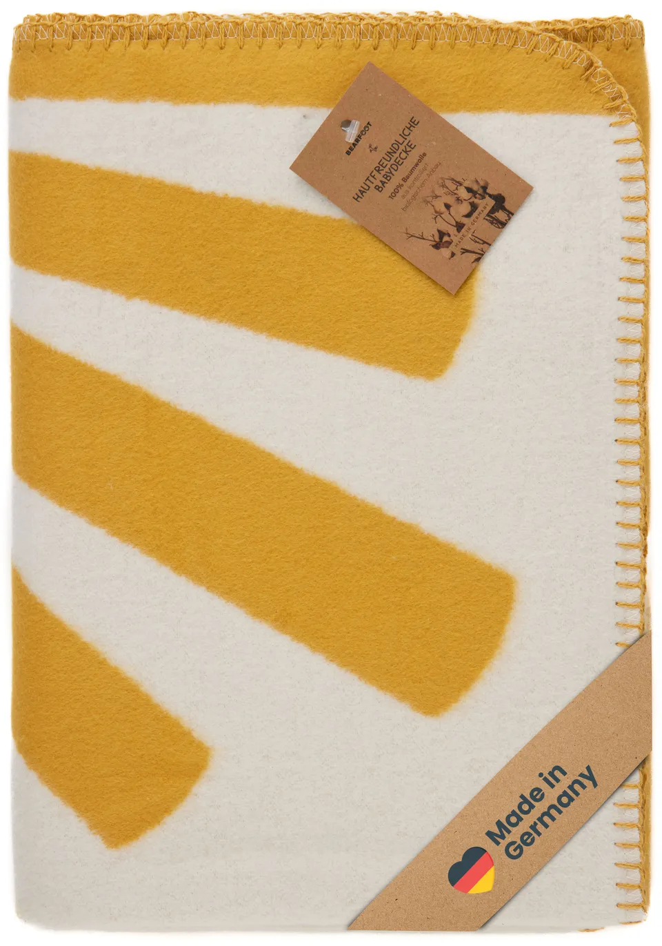 bearfoot-babydecken-sonne-bio-babydecke-100x75-gelb image 1
