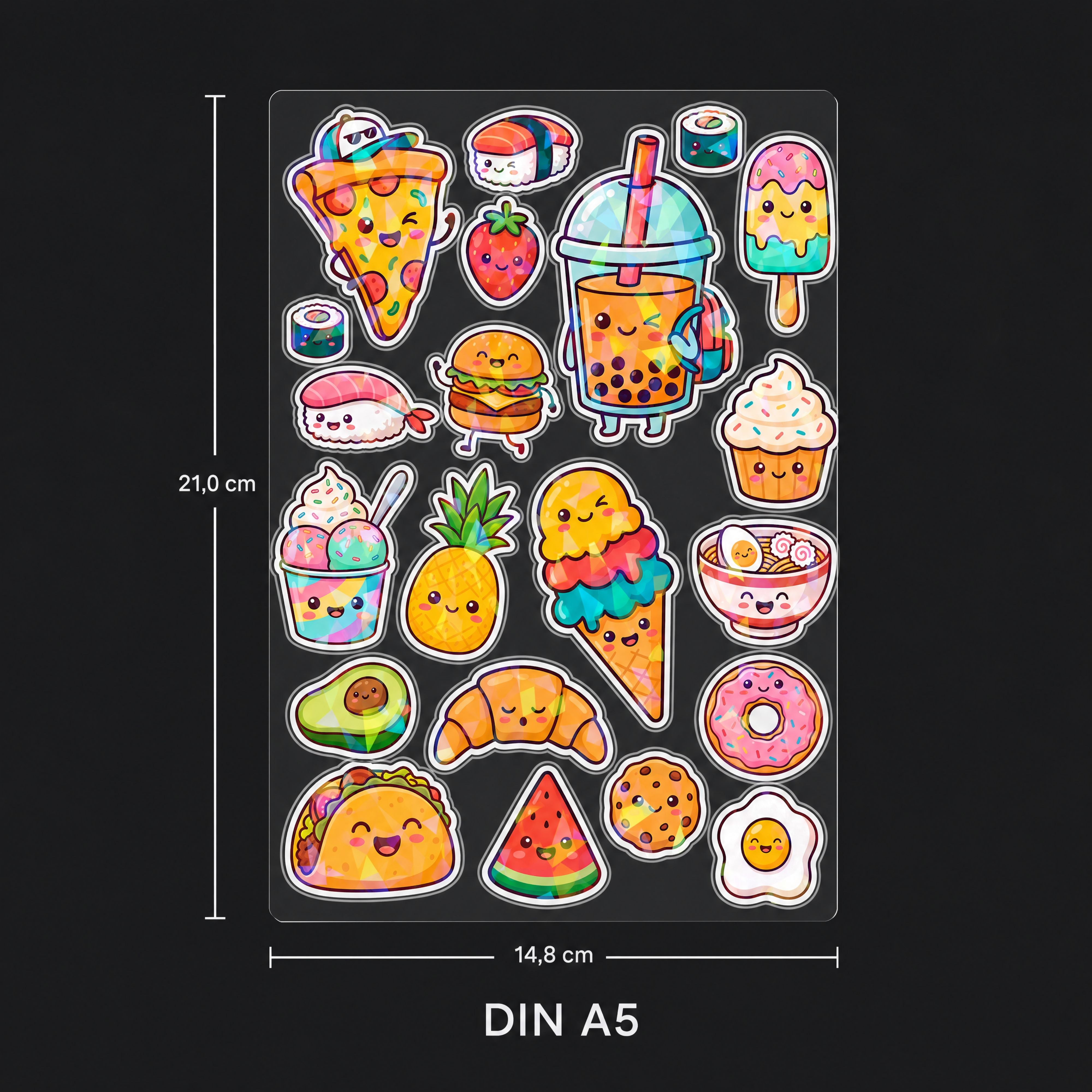 bearfoot-accessoires-premium-sticker-holografisch-din-a5-food image 5