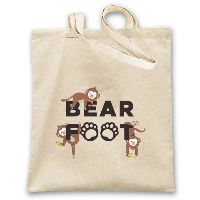 bearfoot-jutebeutel-logo-affen-canvas-stofftasche-35x40cm image 1